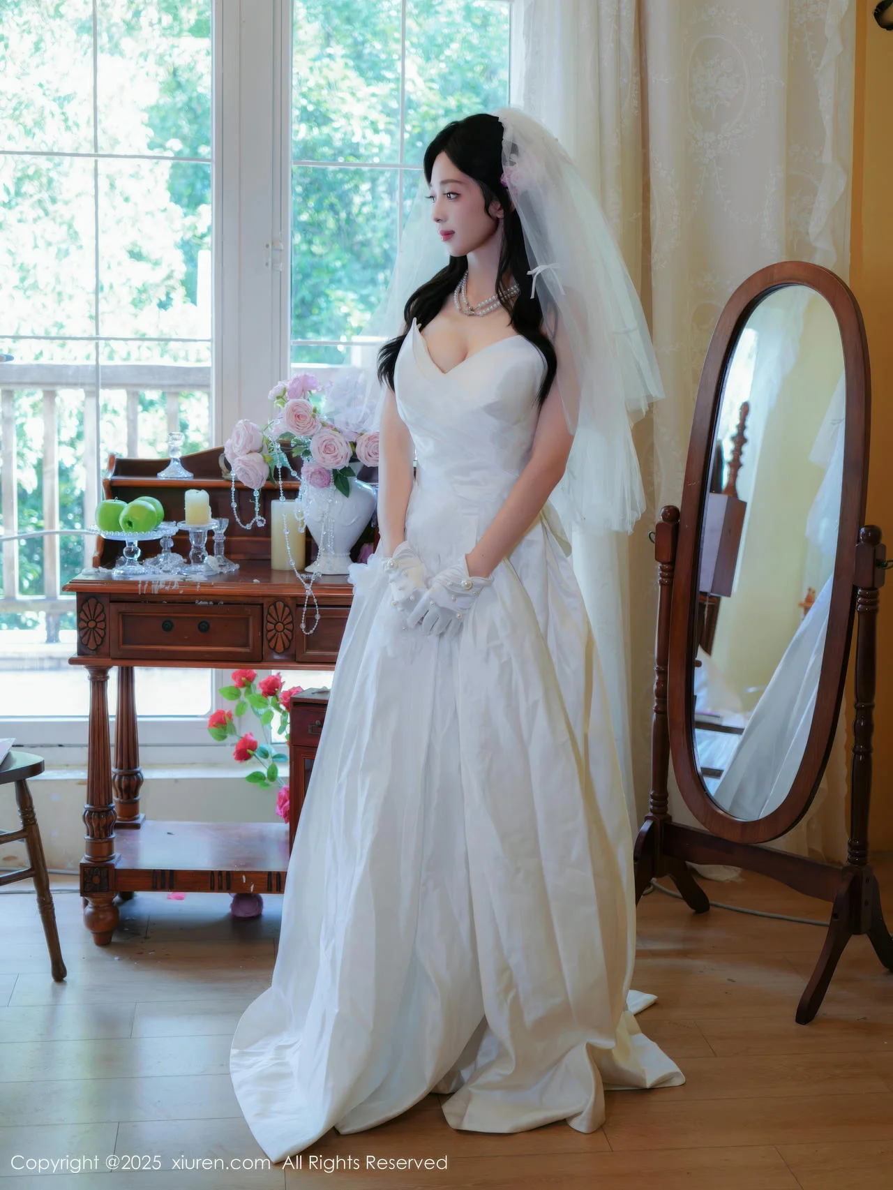 XiuRen 秀人 No.10769 朱朱molly 白色婚纱白色丝袜 - 1