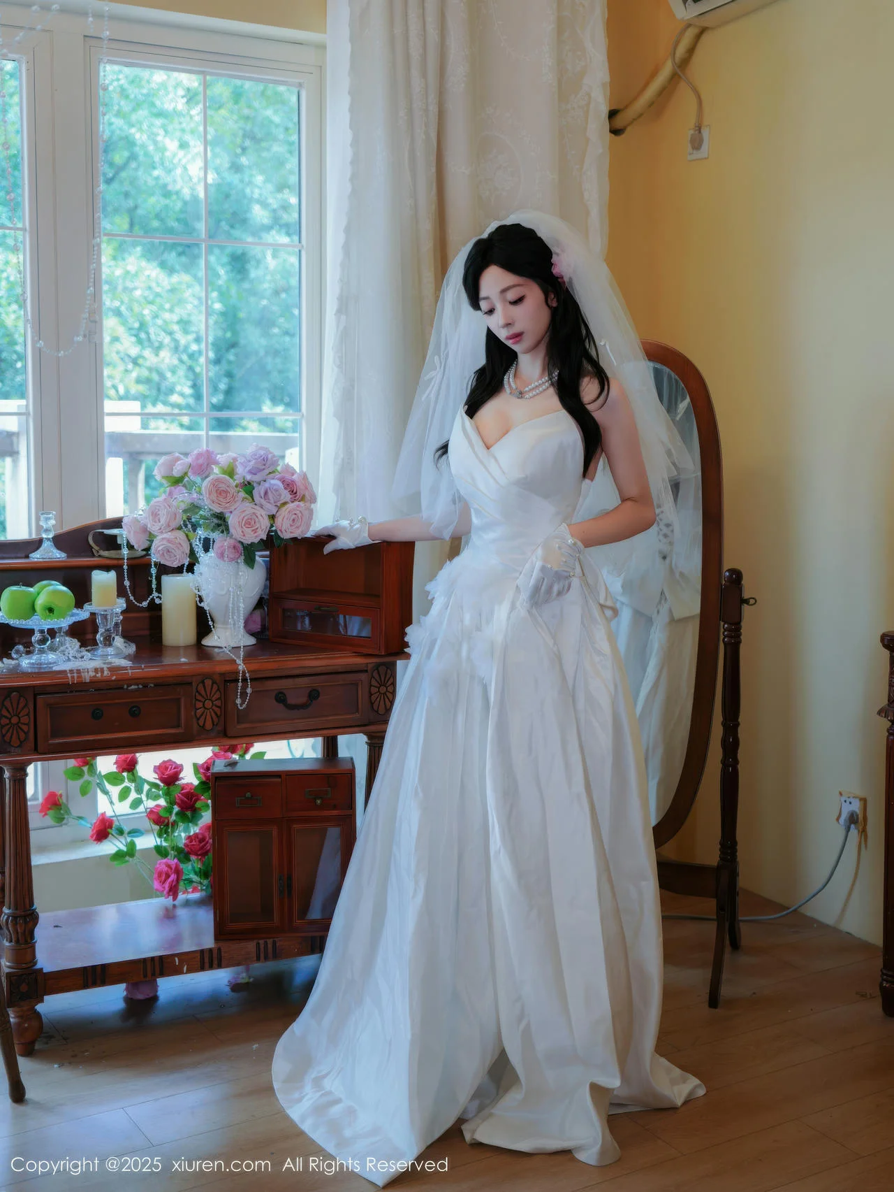 XiuRen 秀人 No.10769 朱朱molly 白色婚纱白色丝袜 - 3