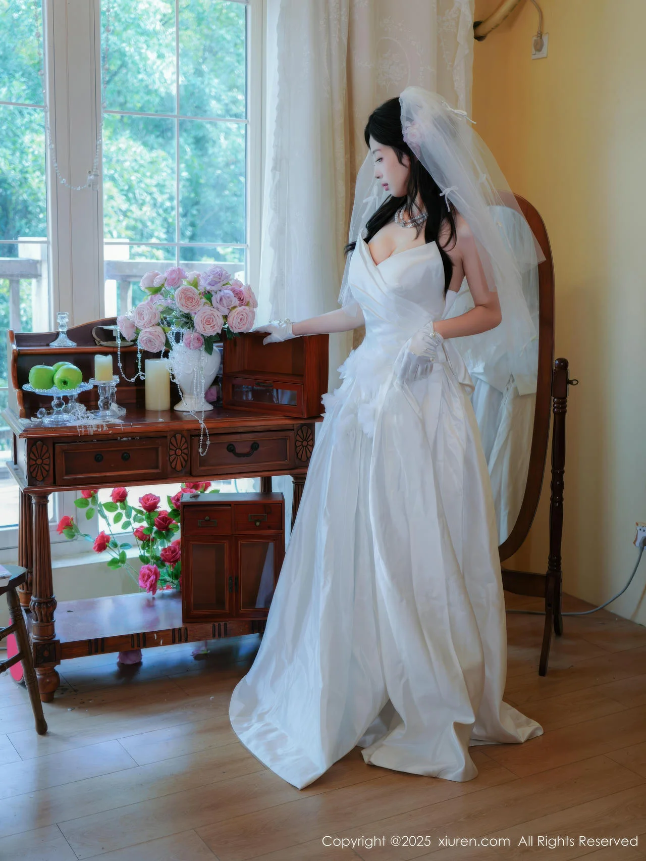 XiuRen 秀人 No.10769 朱朱molly 白色婚纱白色丝袜 - 4