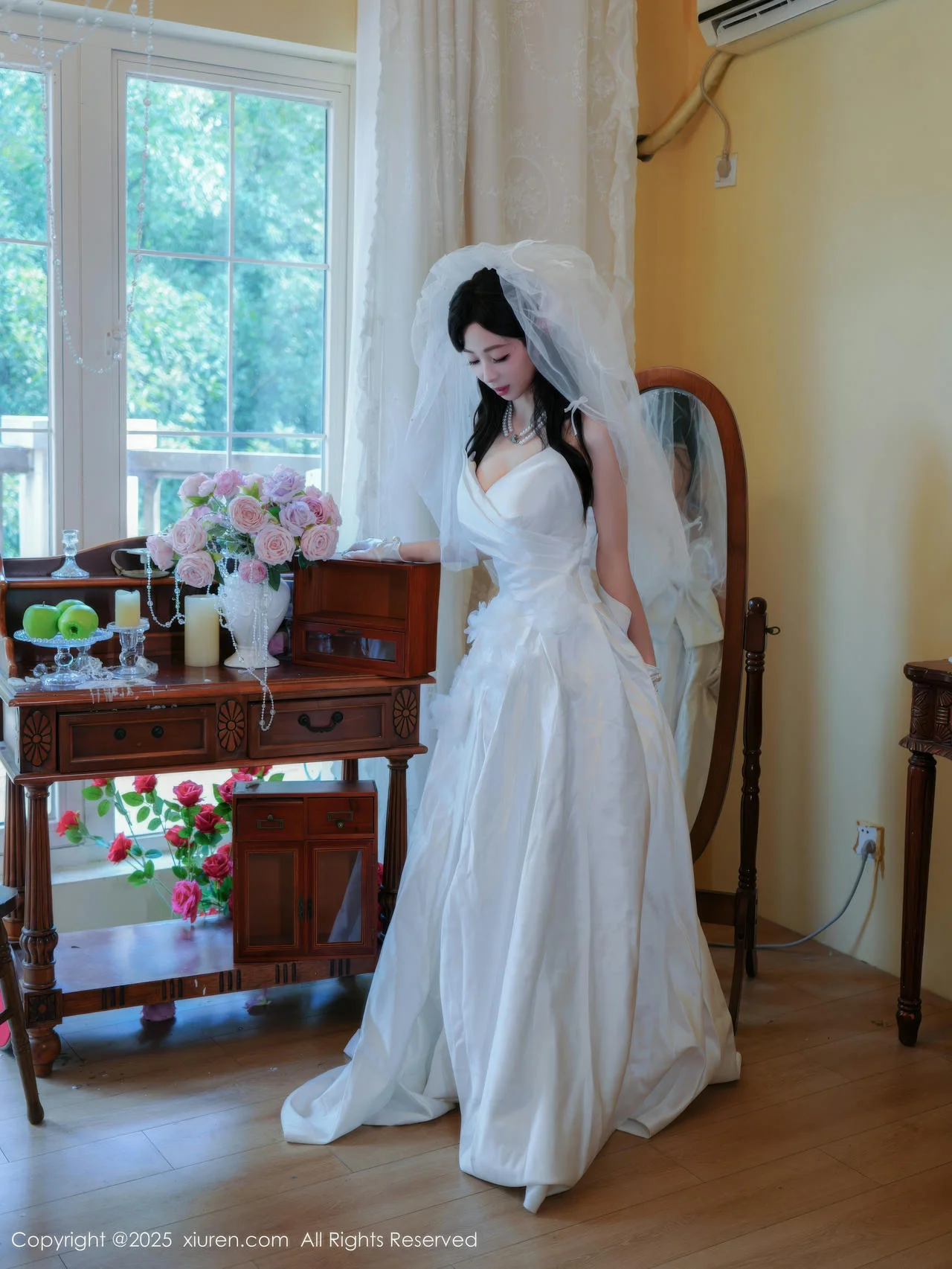 XiuRen 秀人 No.10769 朱朱molly 白色婚纱白色丝袜 - 6