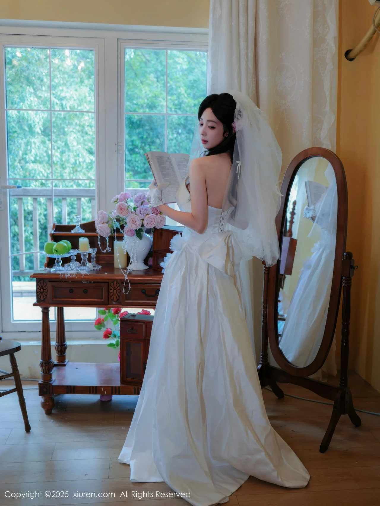 XiuRen 秀人 No.10769 朱朱molly 白色婚纱白色丝袜 - 7