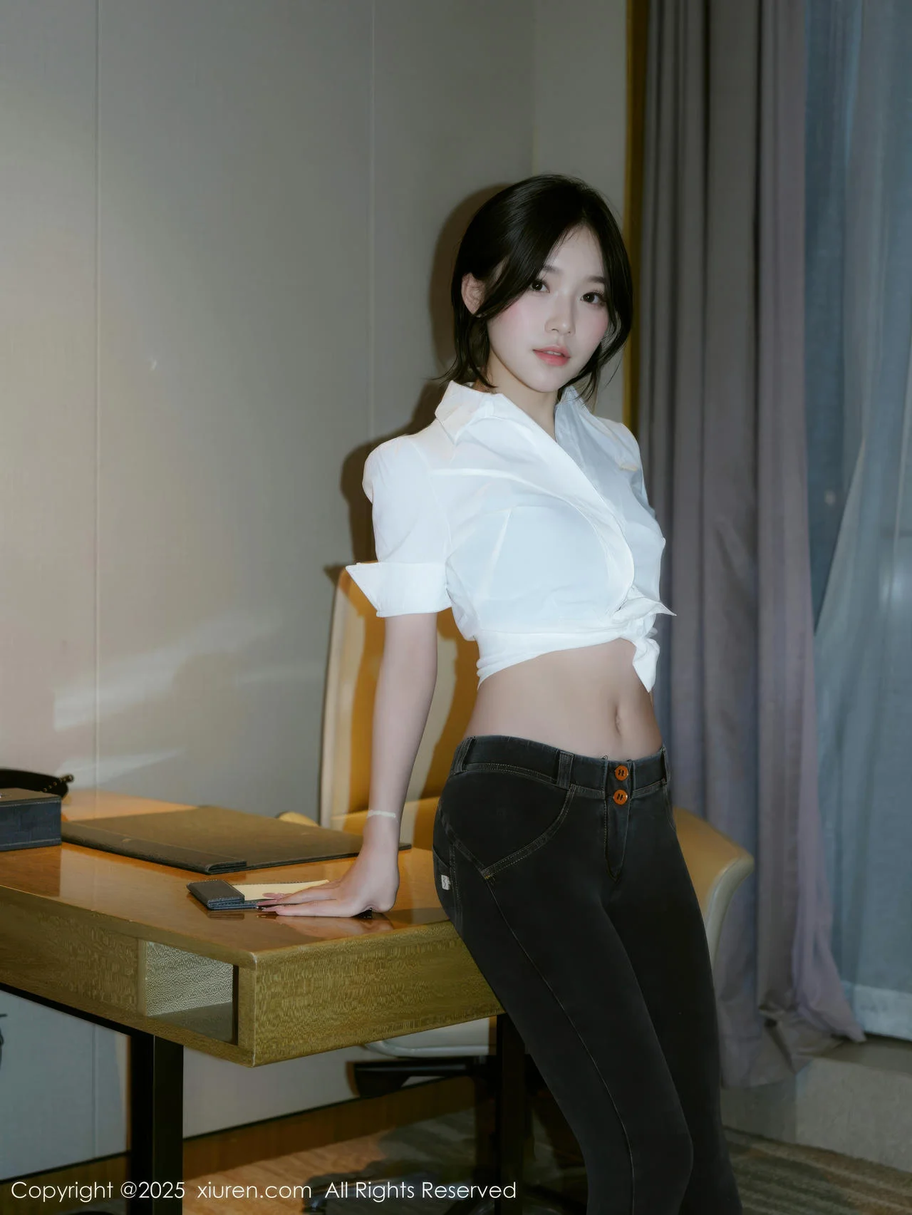 XiuRen 秀人 No.10785 汁汁  白T搭配简约长裤 - 6