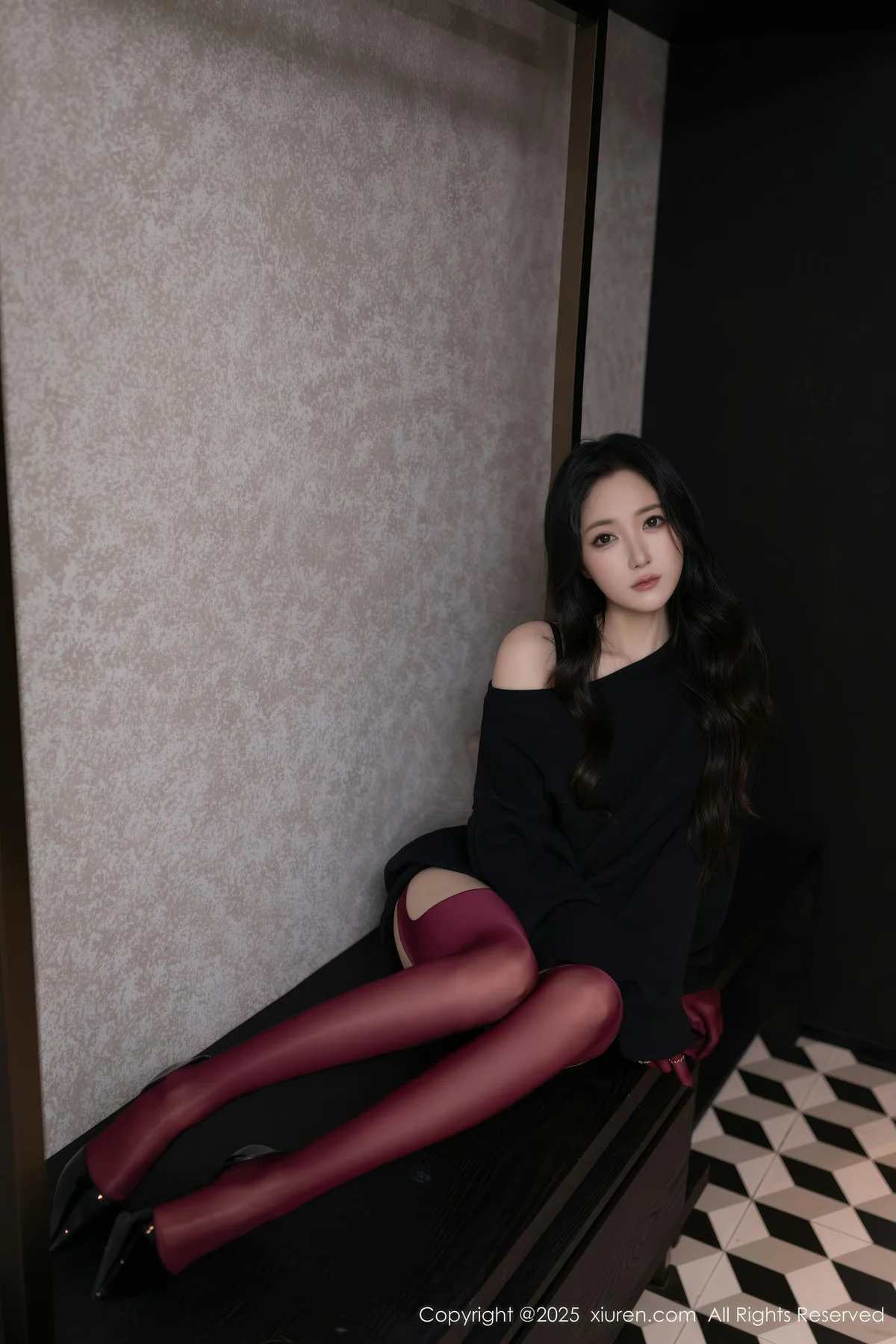 XiuRen 秀人 No.10790 鱼子酱Fish 黑色情趣内衣 - 3