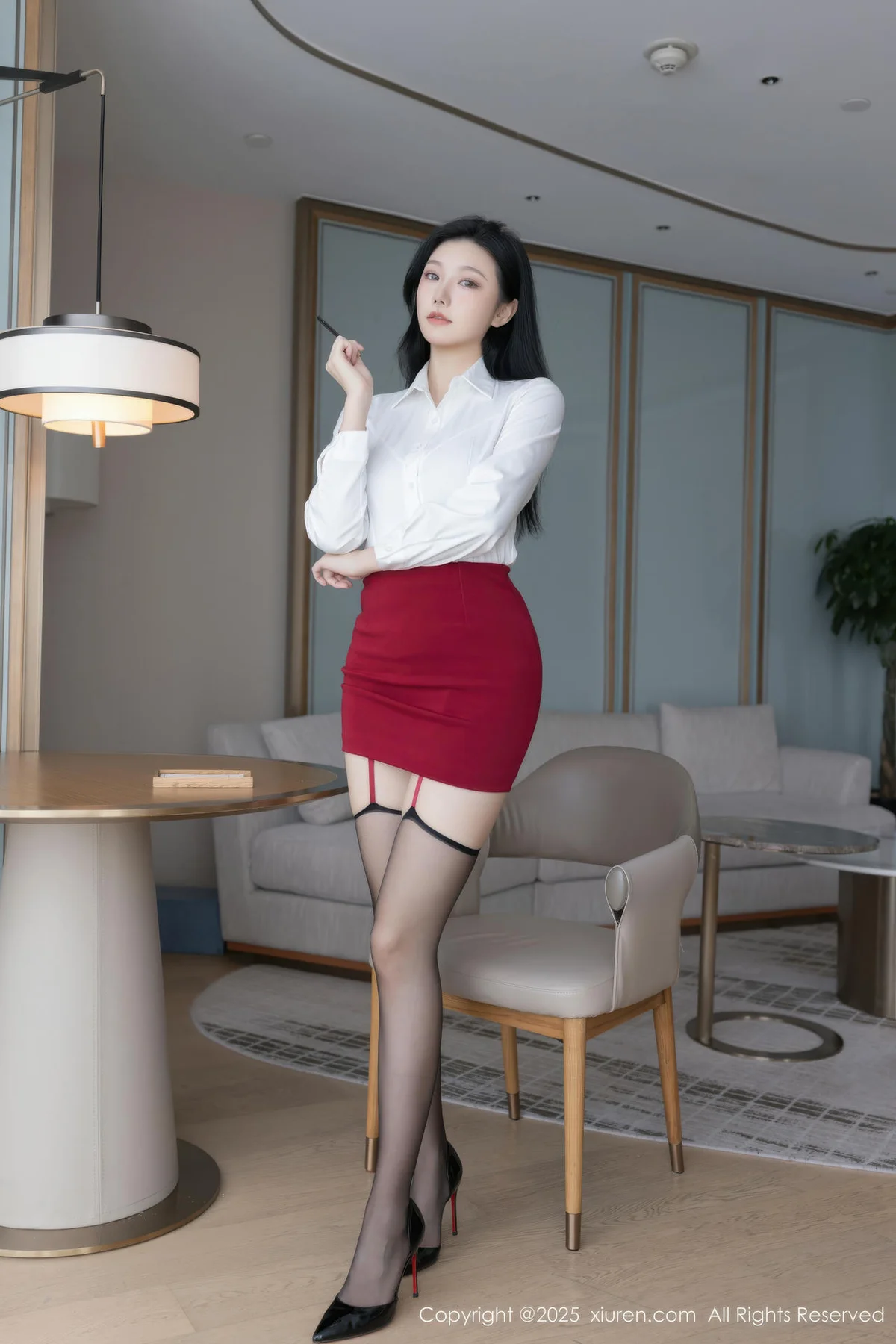 XiuRen 秀人 No.10797 安然anran 红裙OL魅惑黑丝 - 4