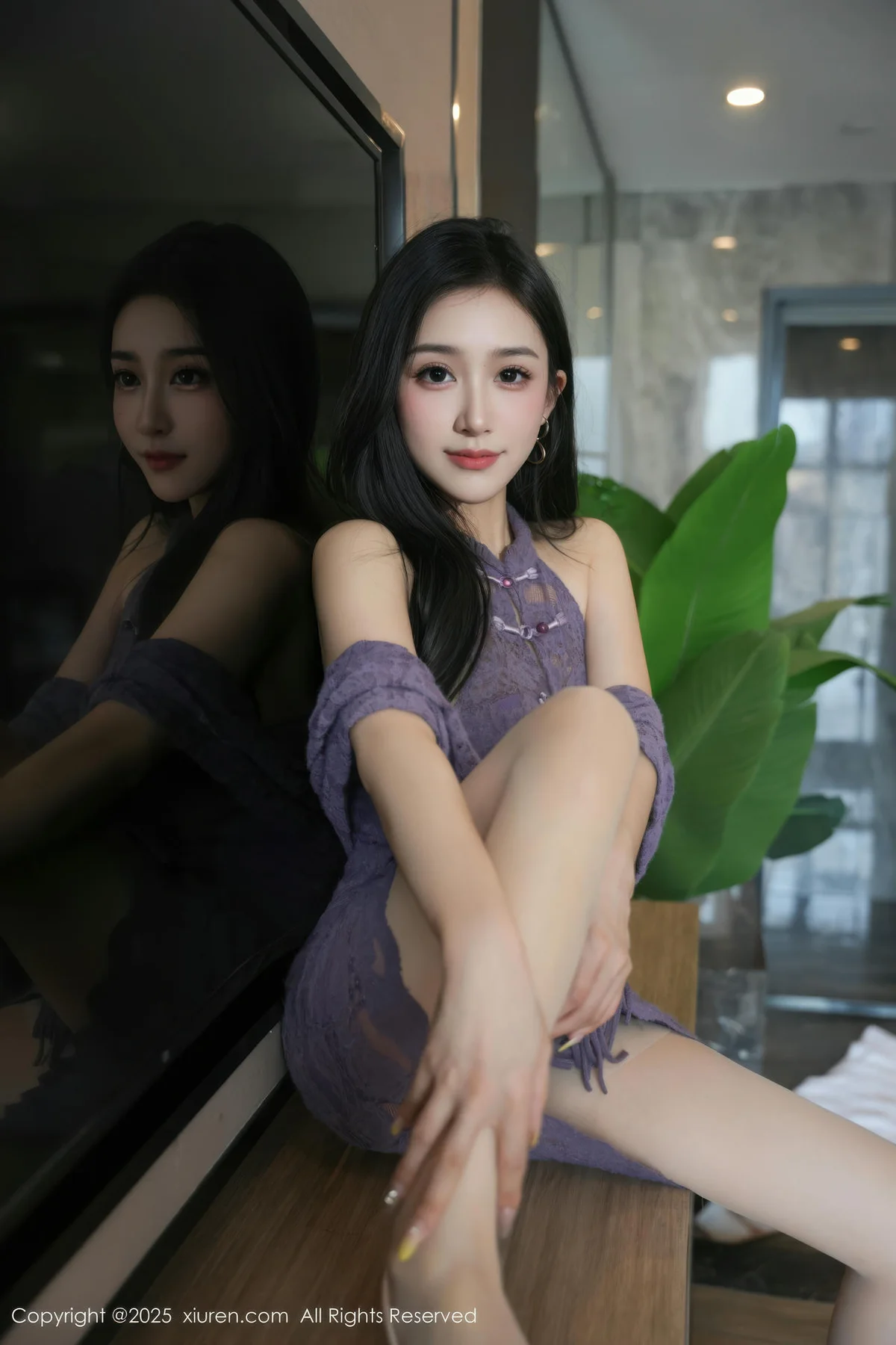 XiuRen 秀人 No.10801 小阿娇Gill 紫色连衣裙长腿高跟 - 8