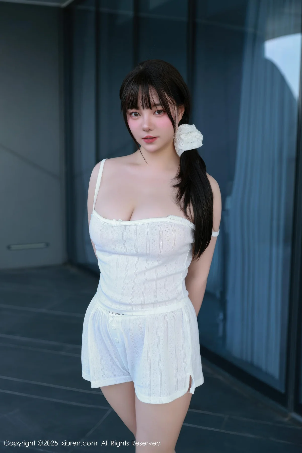 XiuRen 秀人 No.10841 软情 白色吊带短裤 - 8