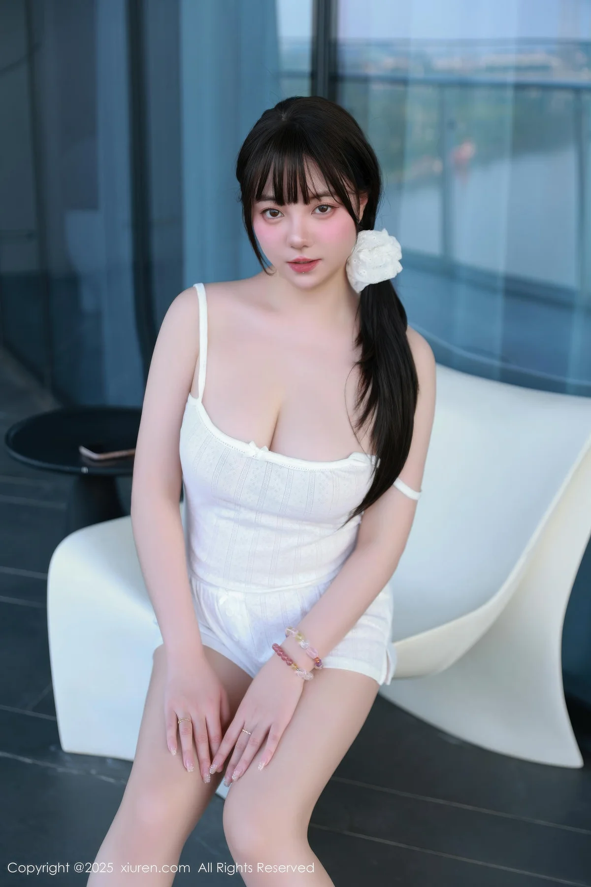 XiuRen 秀人 No.10841 软情 白色吊带短裤 - 9