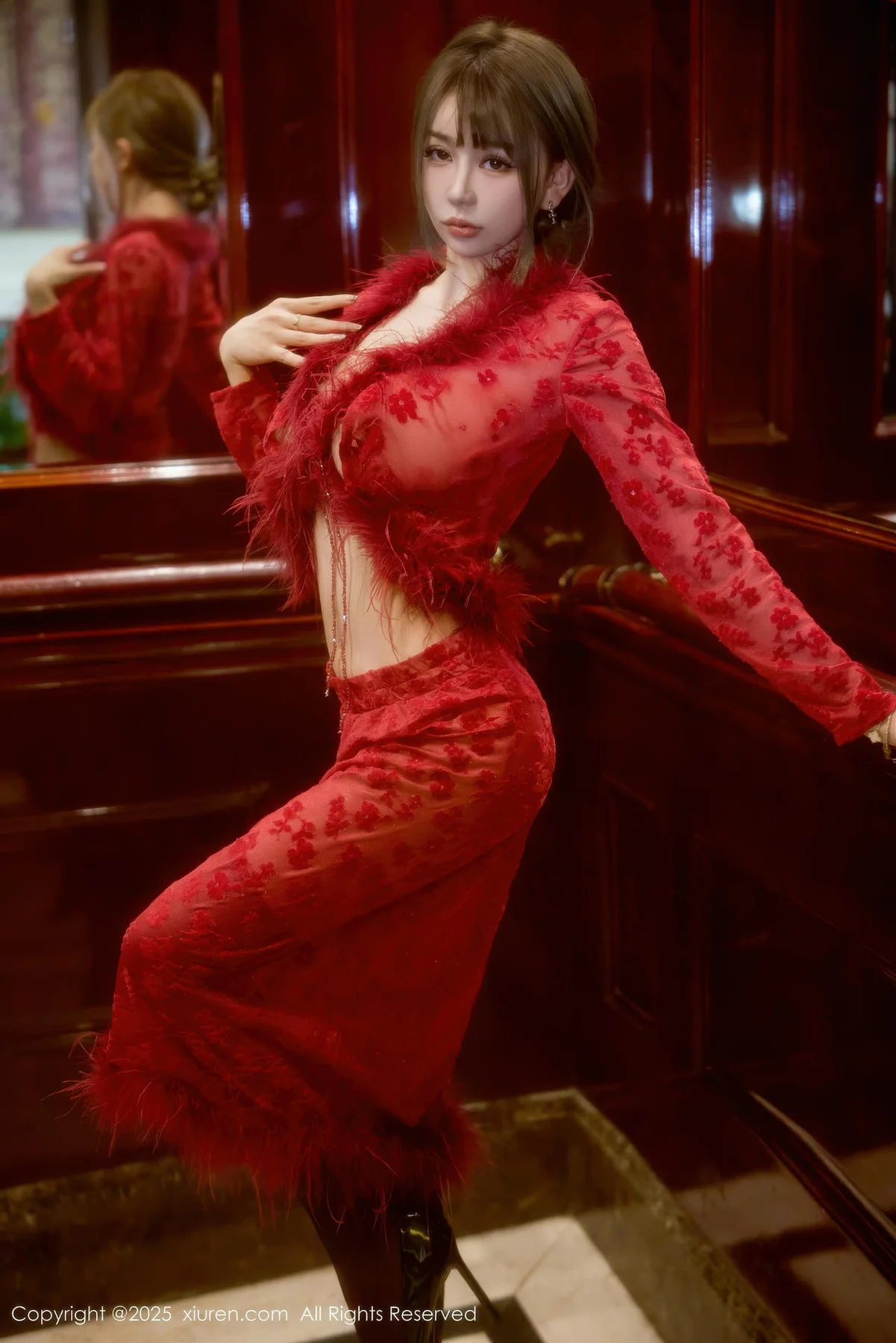 XiuRen 秀人 No.10848 Zoe柚柚美乳玉背红色复古服饰 - 4