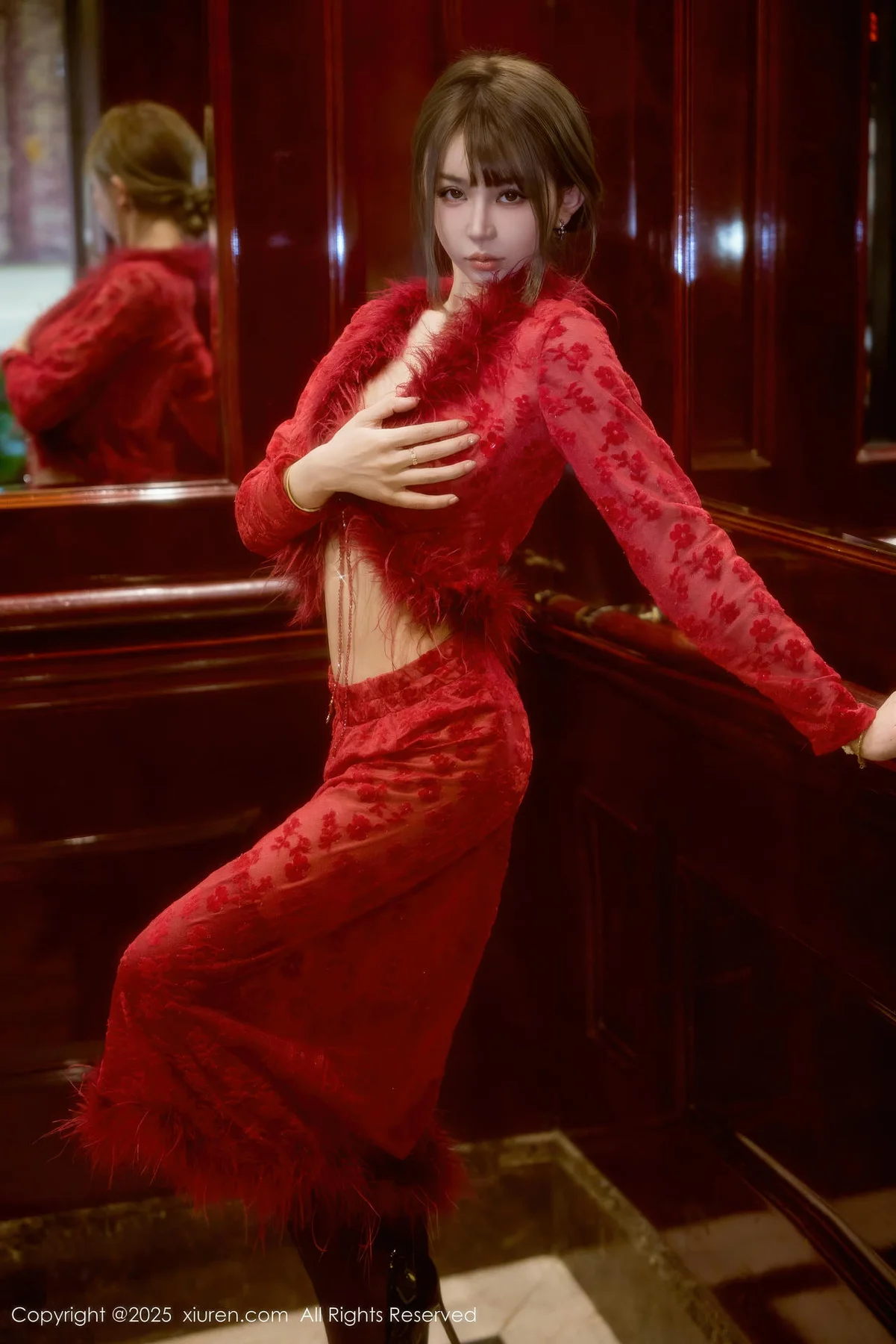 XiuRen 秀人 No.10848 Zoe柚柚美乳玉背红色复古服饰 - 5