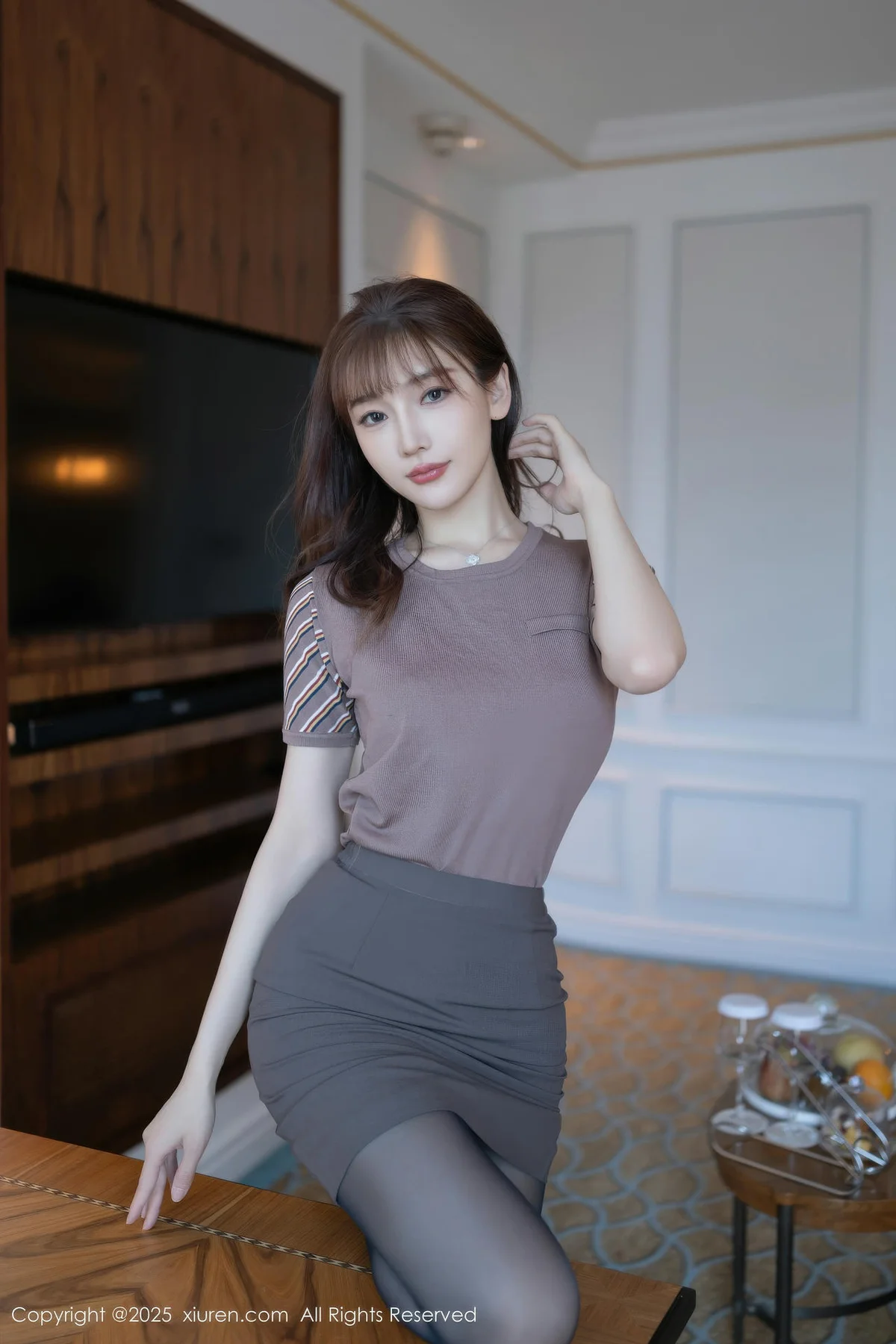 XiuRen 秀人 No.10850 陆萱萱空姐制服魅惑黑丝妖艳动人 - 5