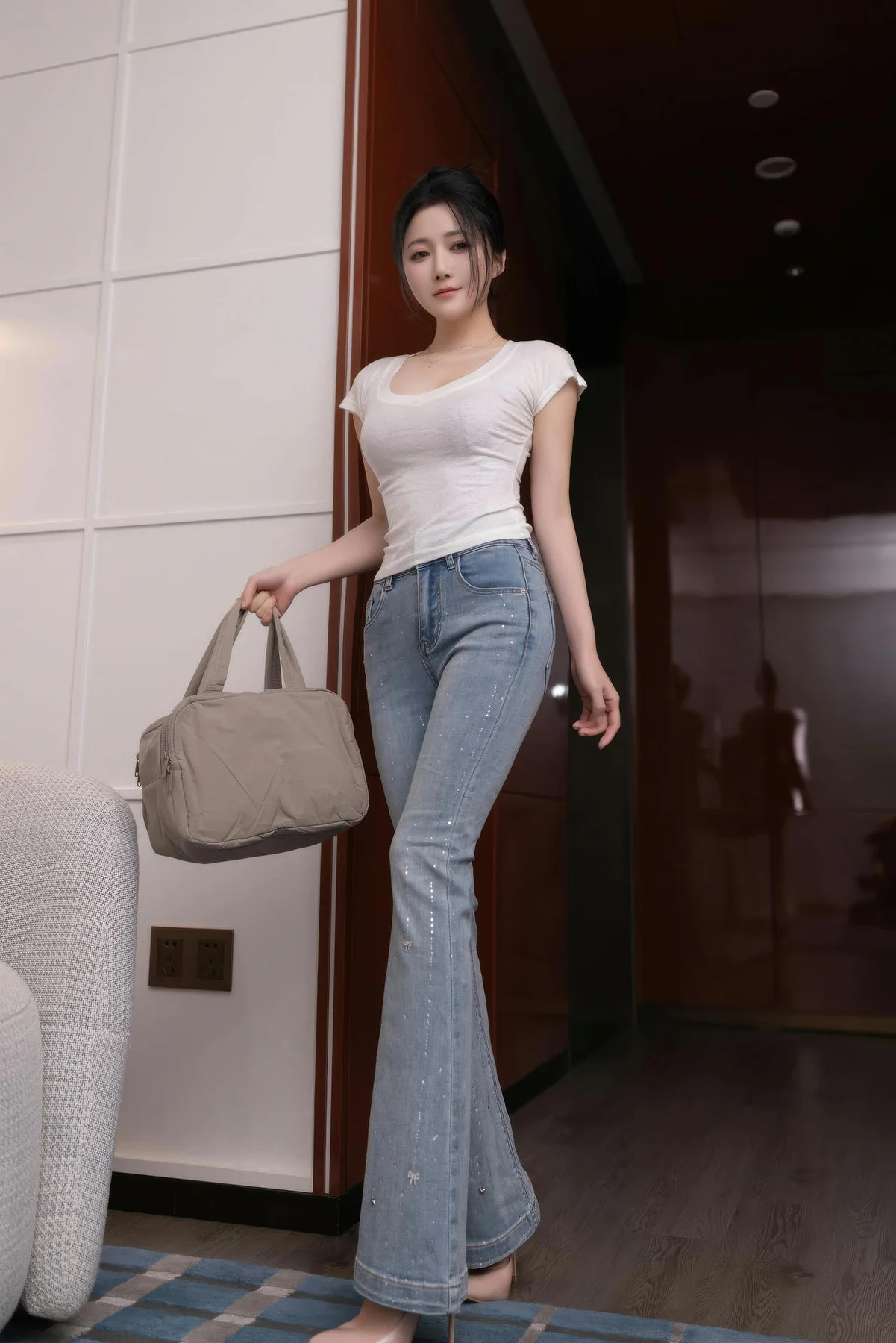 XiuRen 秀人 No.10858 鱼子酱Fish 捆绑灰色蕾丝服饰 - 9