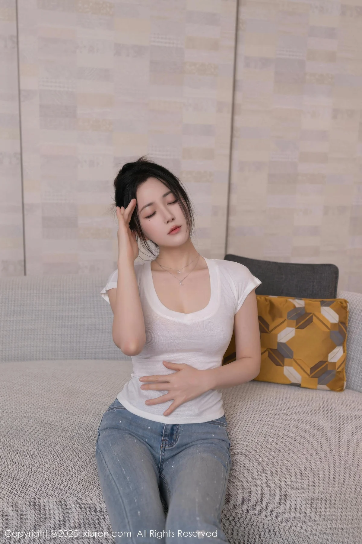 XiuRen 秀人 No.10858 鱼子酱Fish 捆绑灰色蕾丝服饰 - 8