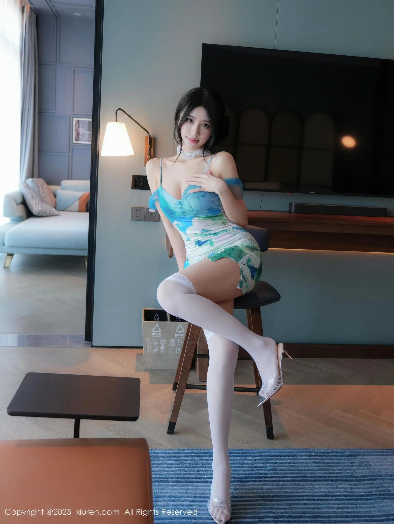 XiuRen 秀人 No.10859 shelly诗莉吖 香肩清新美裙丁字裤 - 4