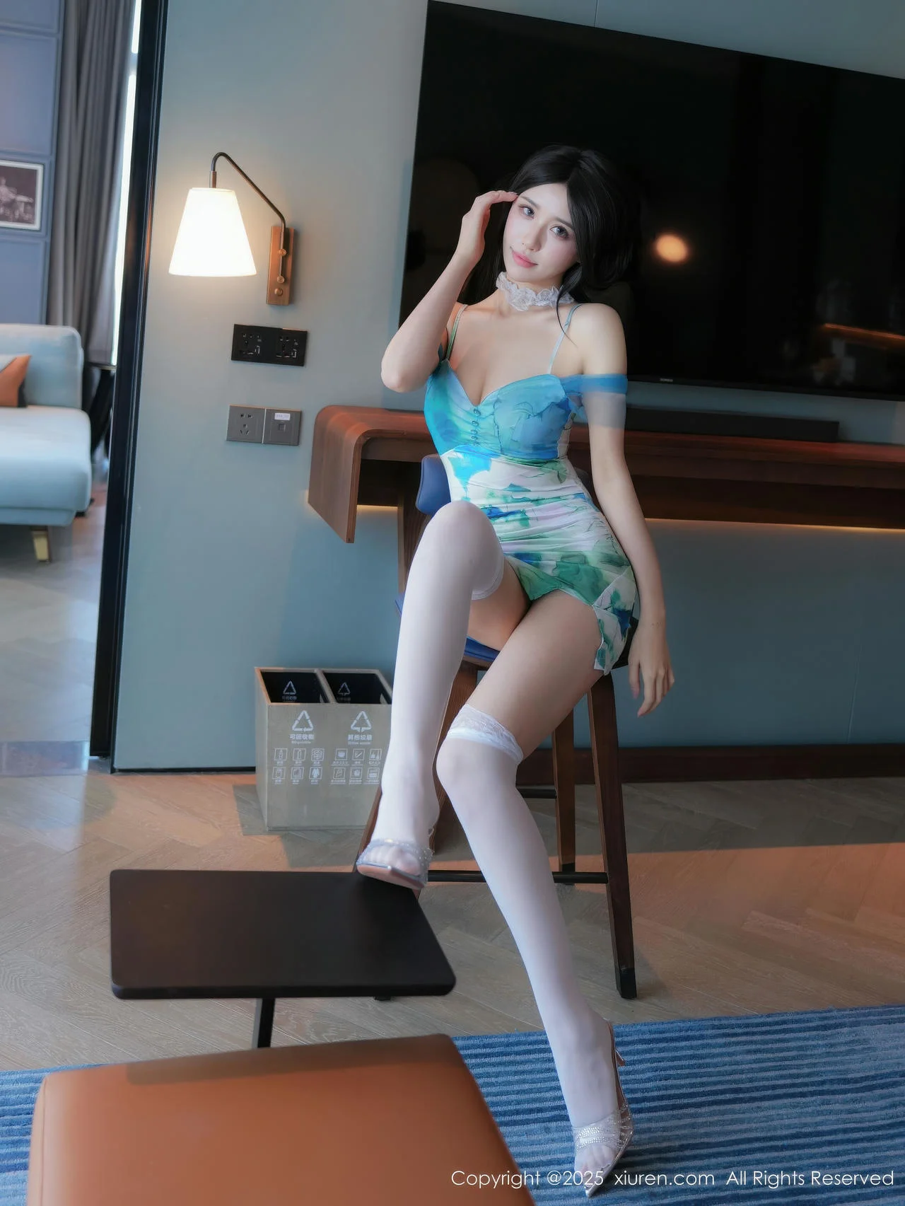 XiuRen 秀人 No.10859 shelly诗莉吖 香肩清新美裙丁字裤 - 9