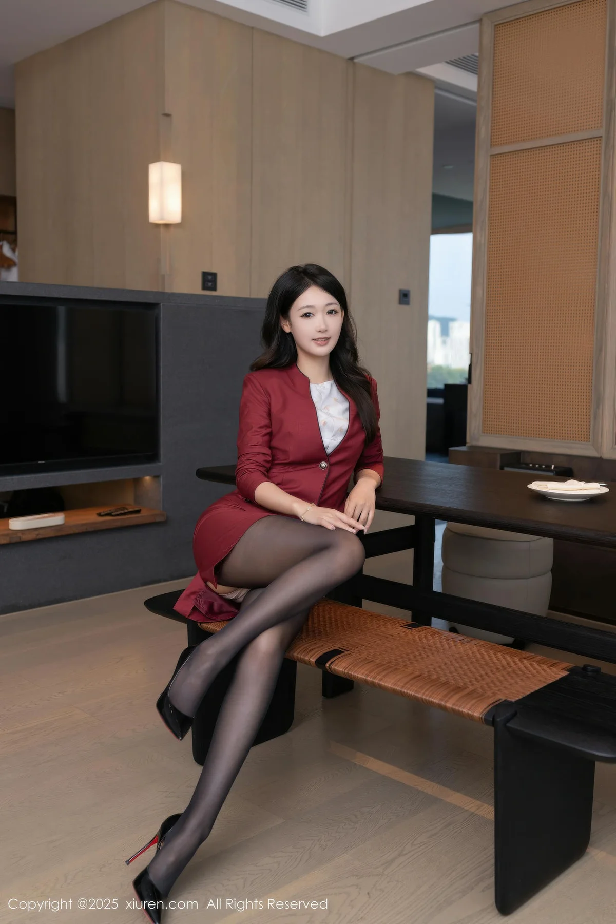 XiuRen 秀人 No.10864 唐安琪 办公室ol黑丝制服 - 7