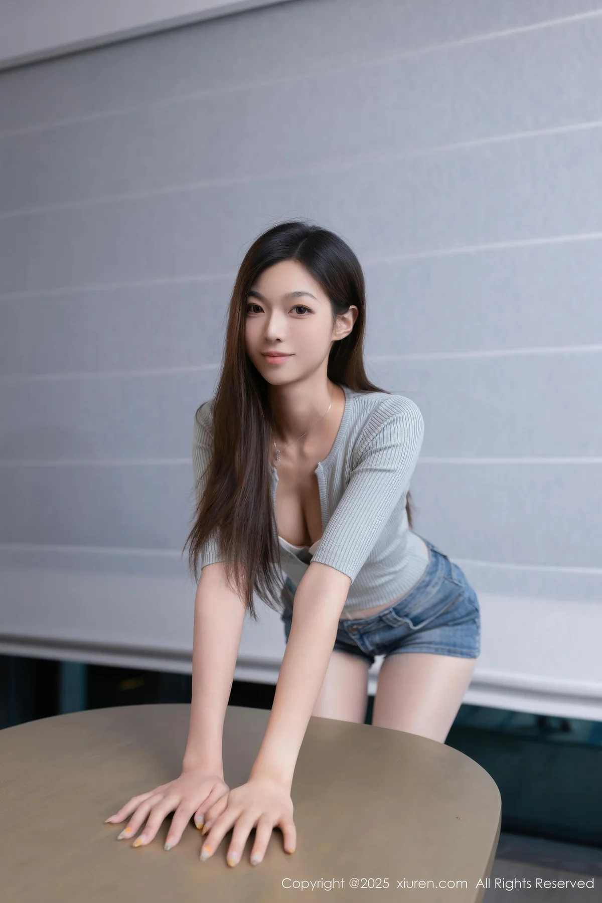 XiuRen 秀人 No.10881 kiki柚柚 蓝色超短牛仔裤 - 3