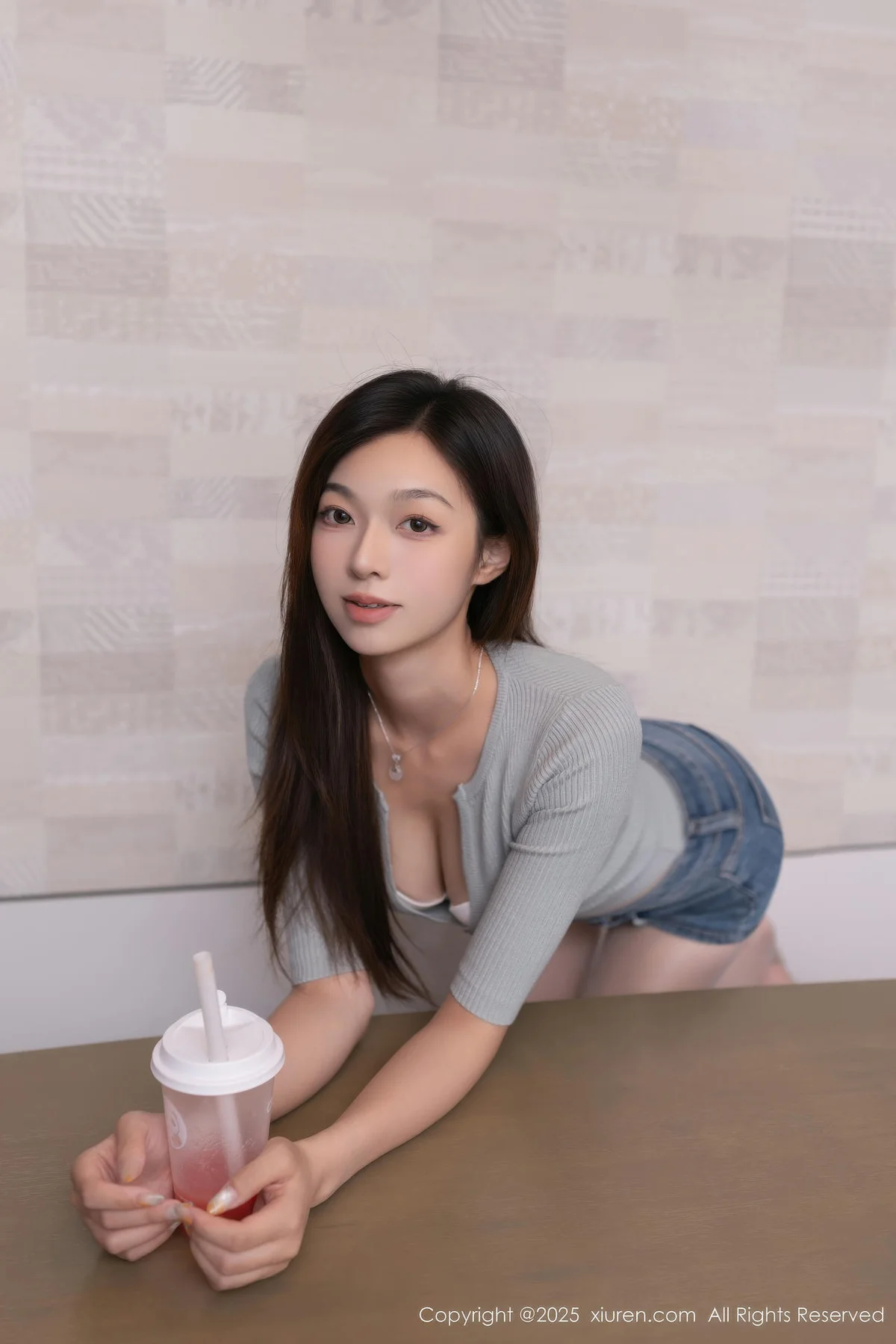 XiuRen 秀人 No.10881 kiki柚柚 蓝色超短牛仔裤 - 10