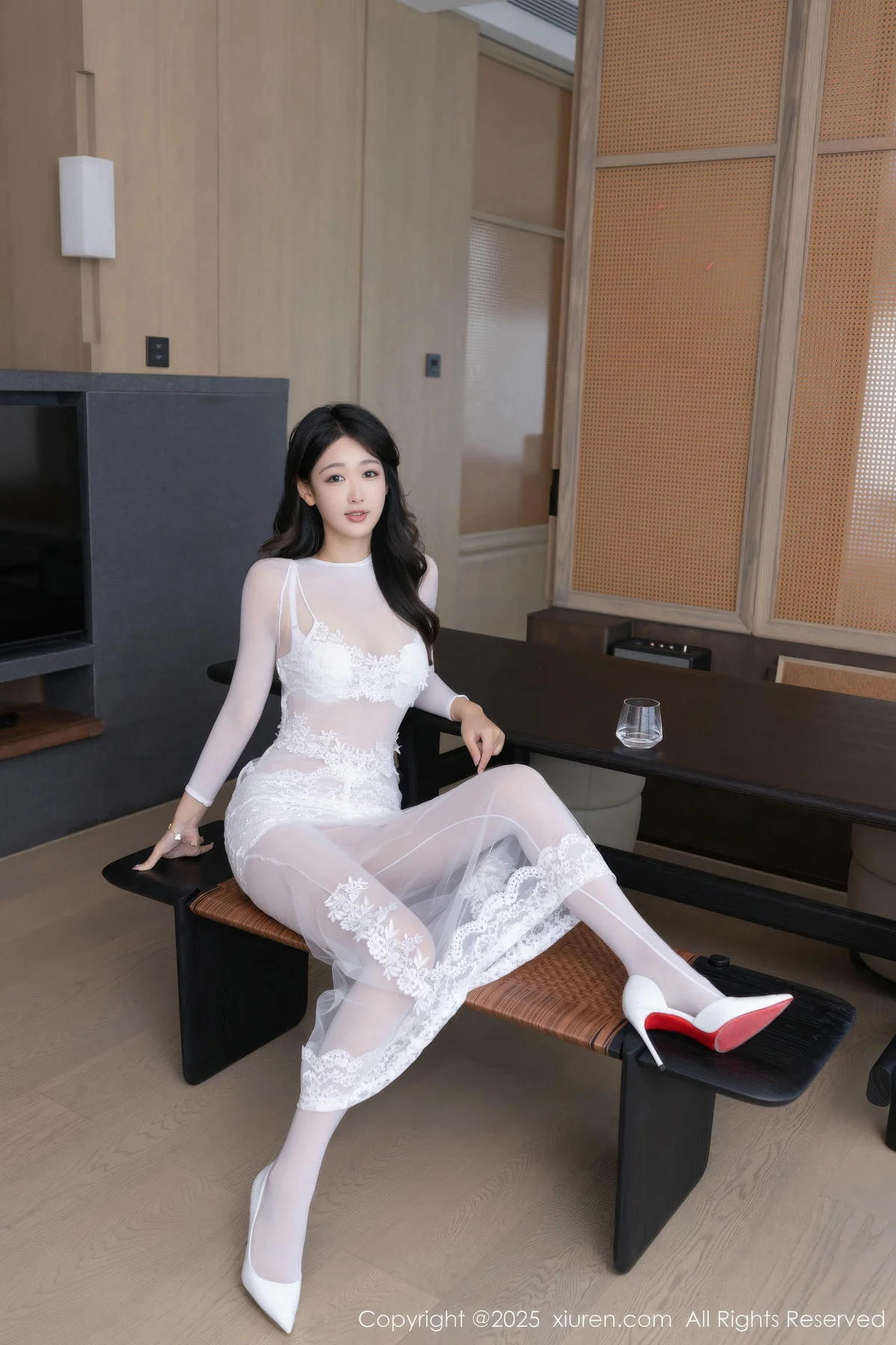 XiuRen 秀人 No.10892 唐安琪 白色薄纱连体衣 - 1