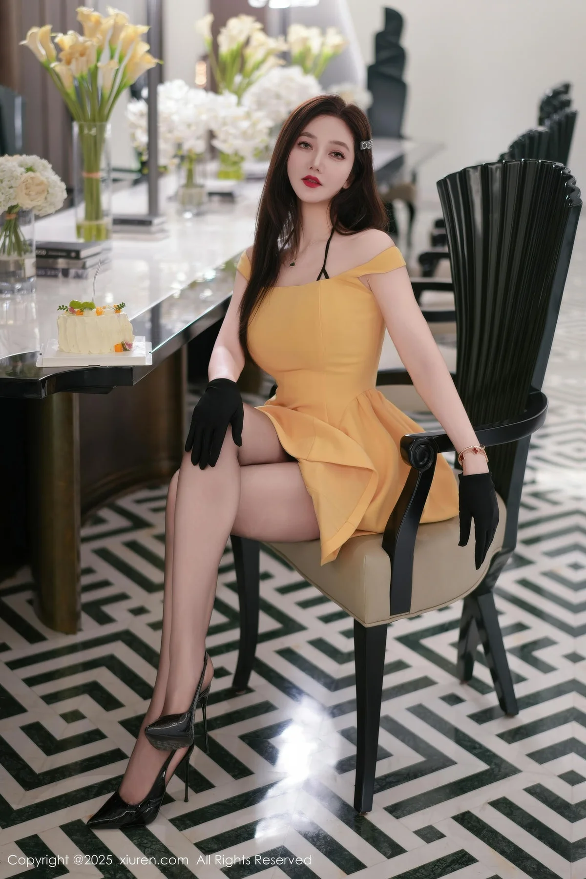 XiuRen 秀人 No.10897 心妍小公主 黄色连衣短裙 - 2