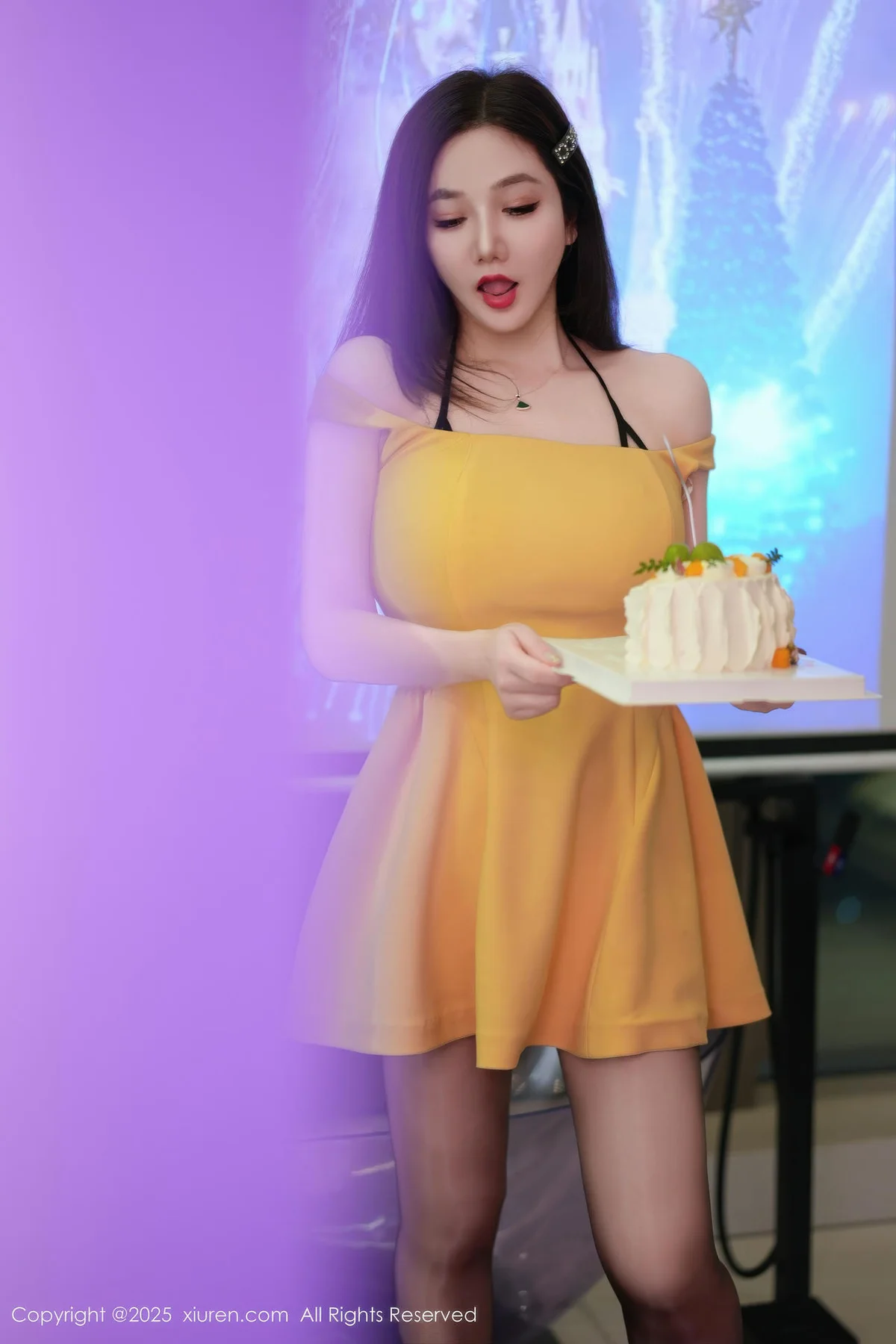 XiuRen 秀人 No.10897 心妍小公主 黄色连衣短裙 - 5