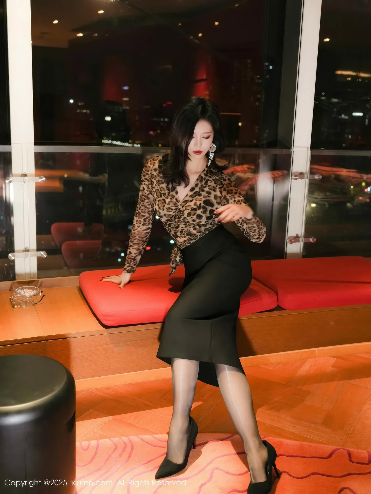 XiuRen 秀人 No.10901 玫瑰我爱你 豹纹内衣黑色情趣内衣 - 7