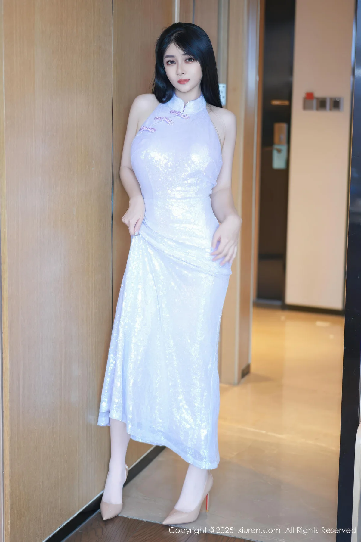 XiuRen 秀人 No.10945 凯竹Quinn 紫色连衣裙 - 4