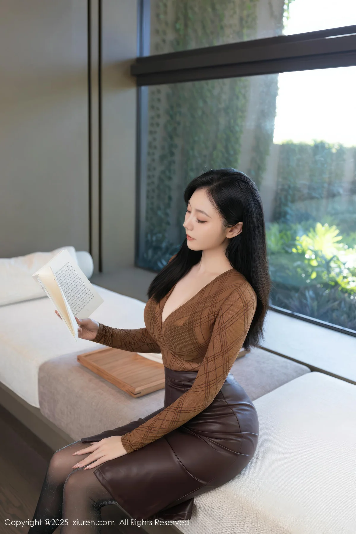 XiuRen 秀人 No.10947 安然anran 棕色皮裙魅惑黑丝 - 6