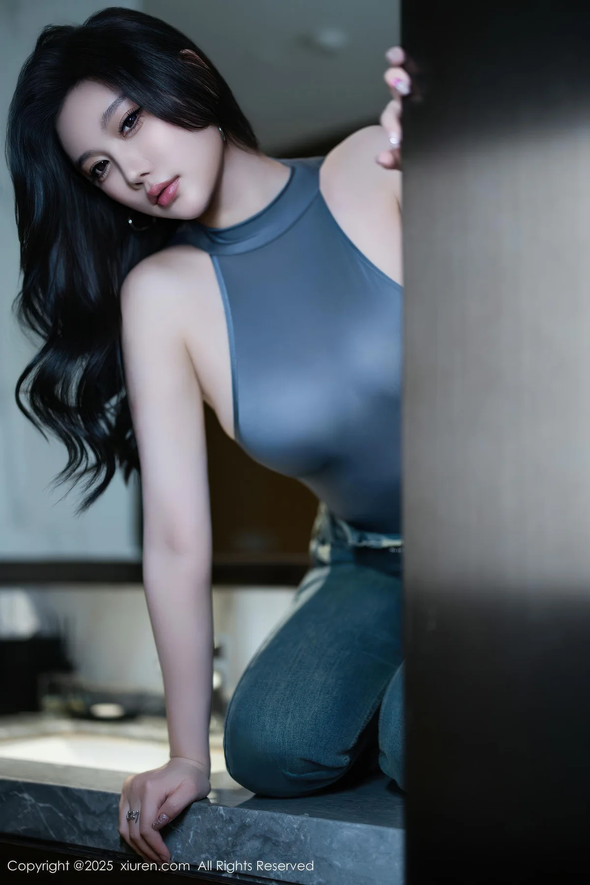 XiuRen 秀人 No.10952 CHENCHEN 灰色服饰牛仔裤 - 10