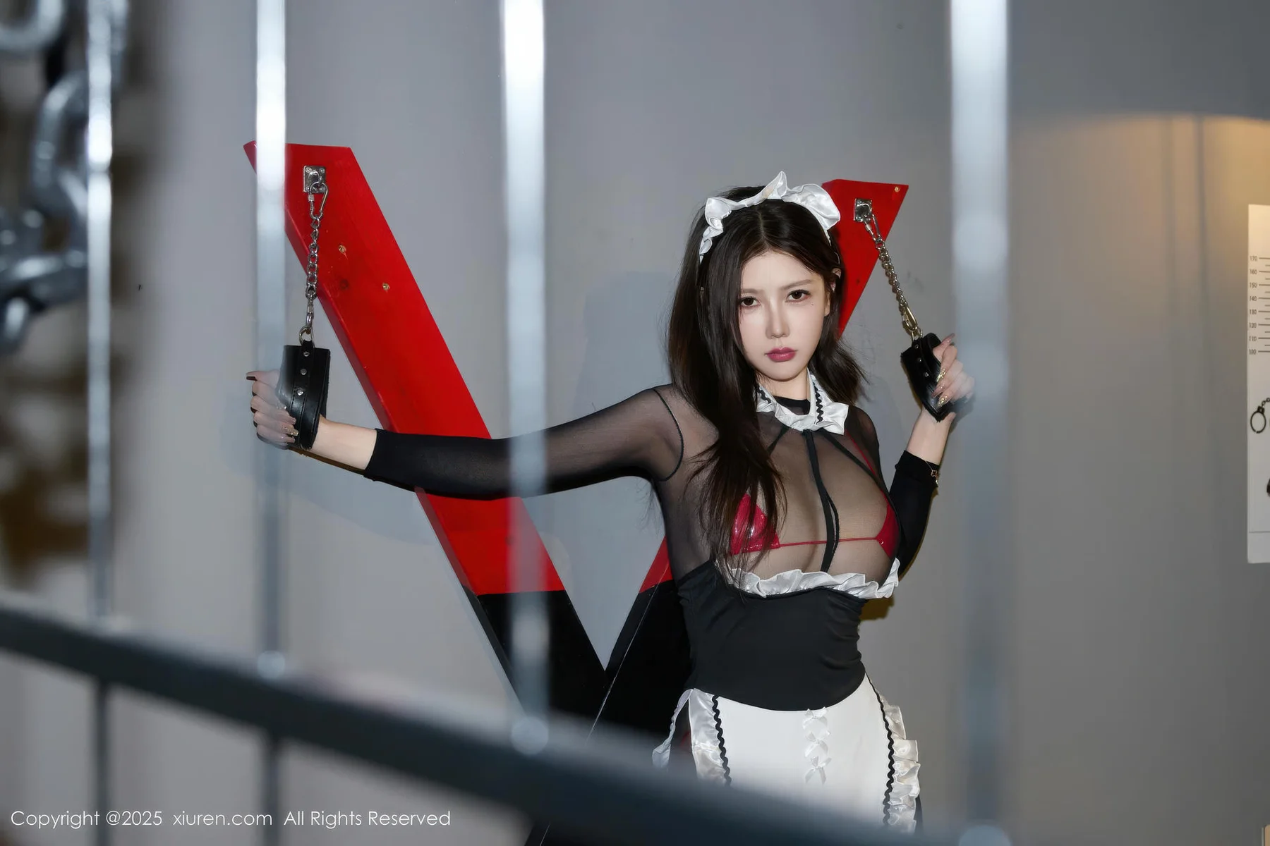 XiuRen 秀人 No.10957 尹甜甜sunny 黑色连体丝袜 - 9