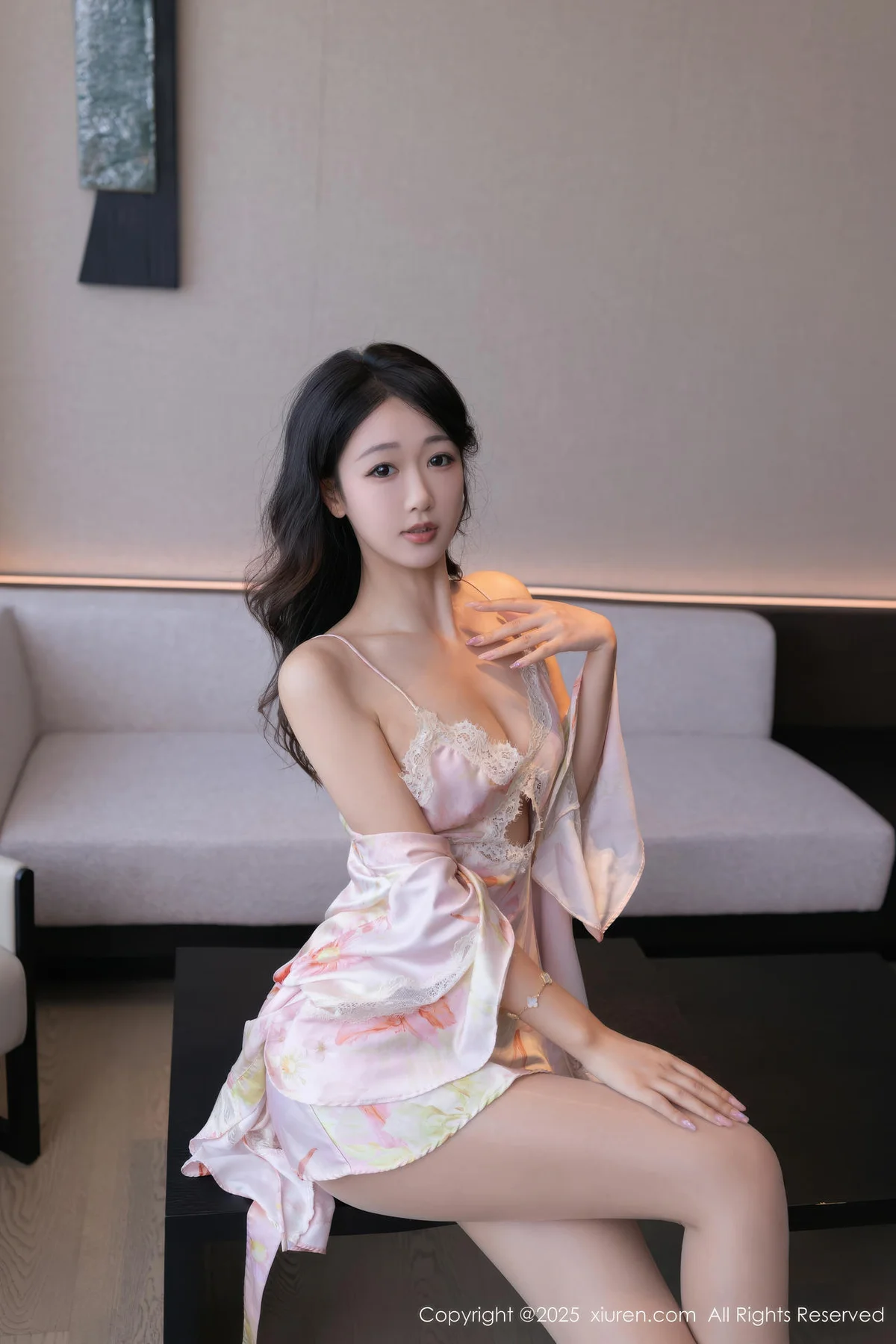 XiuRen 秀人 No.10970 唐安琪 粉色睡袍肉色丝袜 - 9