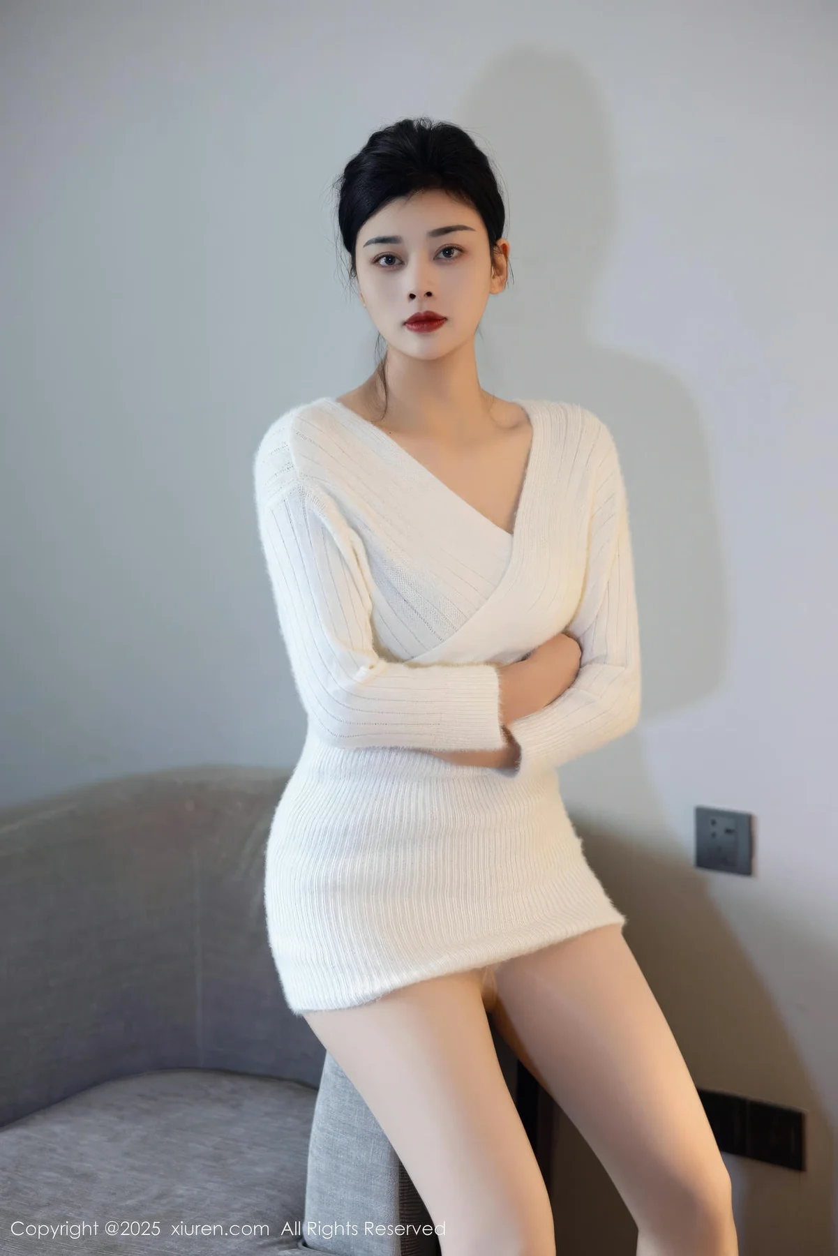 XiuRen 秀人 No.10986 徐清妍 白色毛衣肉色丝袜 - 8