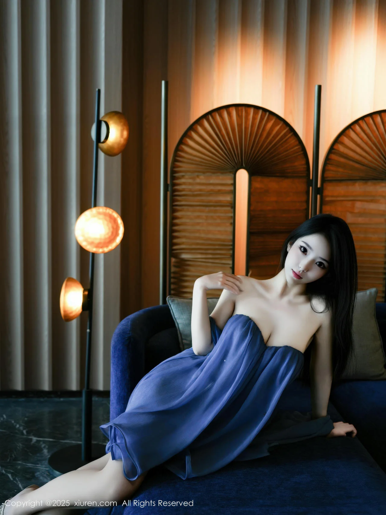 XiuRen 秀人 No.10988 烧烧小桃 蓝色连衣短裙 - 3