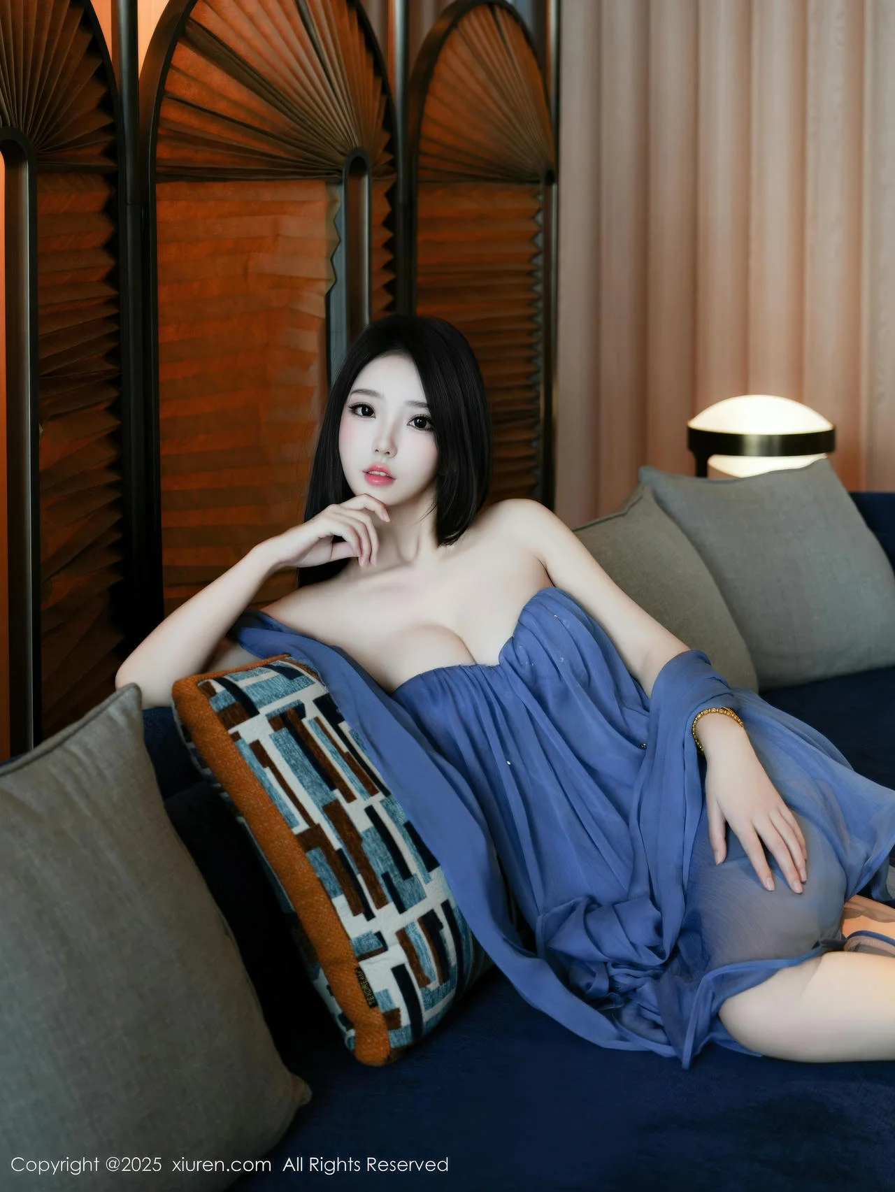 XiuRen 秀人 No.10988 烧烧小桃 蓝色连衣短裙 - 7