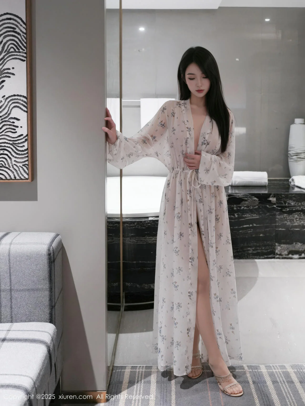 XiuRen 秀人 No.10988 烧烧小桃 蓝色连衣短裙 - 6