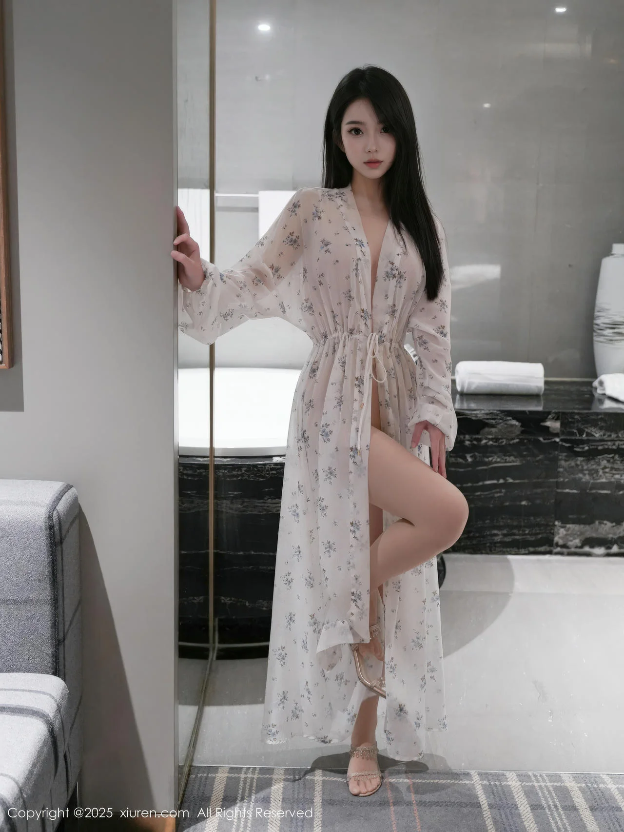 XiuRen 秀人 No.10988 烧烧小桃 蓝色连衣短裙 - 8