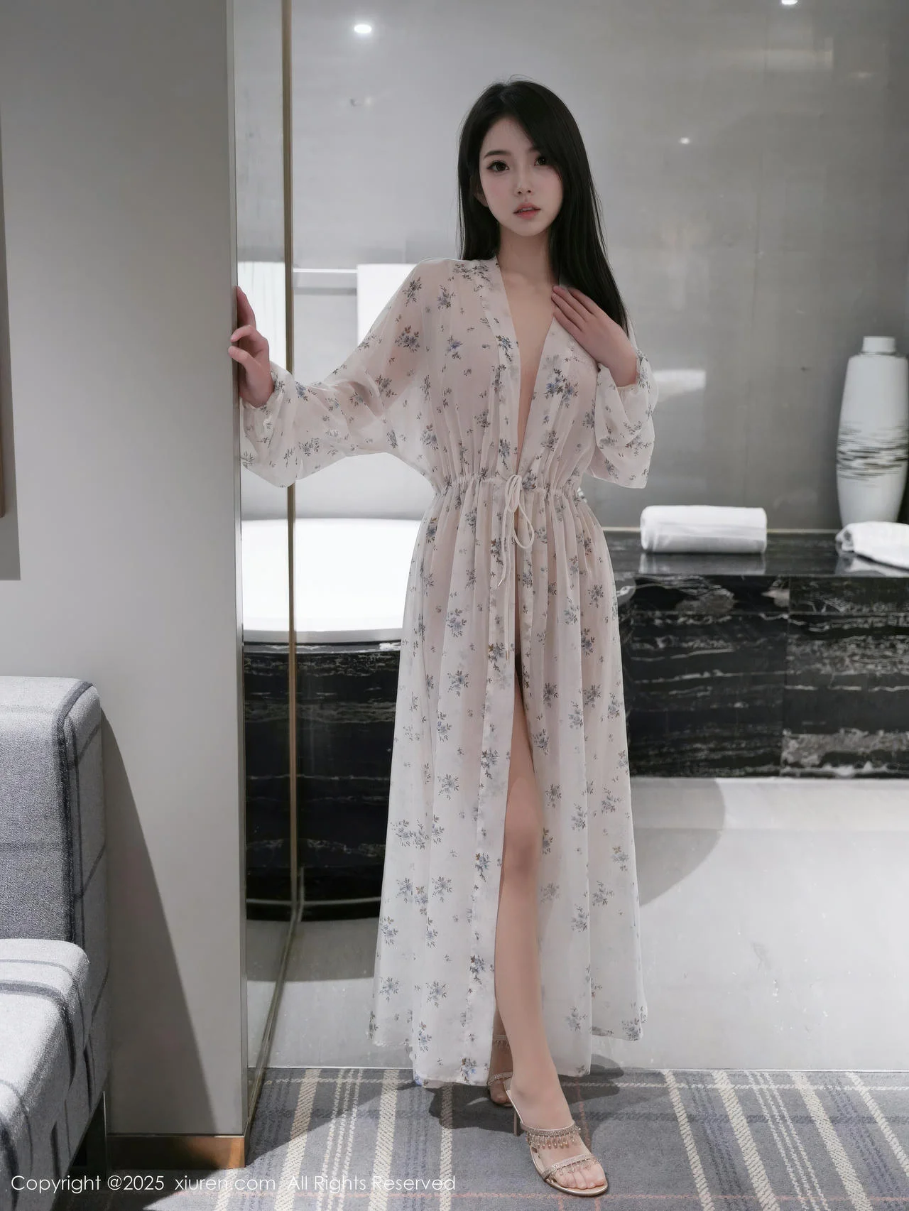 XiuRen 秀人 No.10988 烧烧小桃 蓝色连衣短裙 - 9