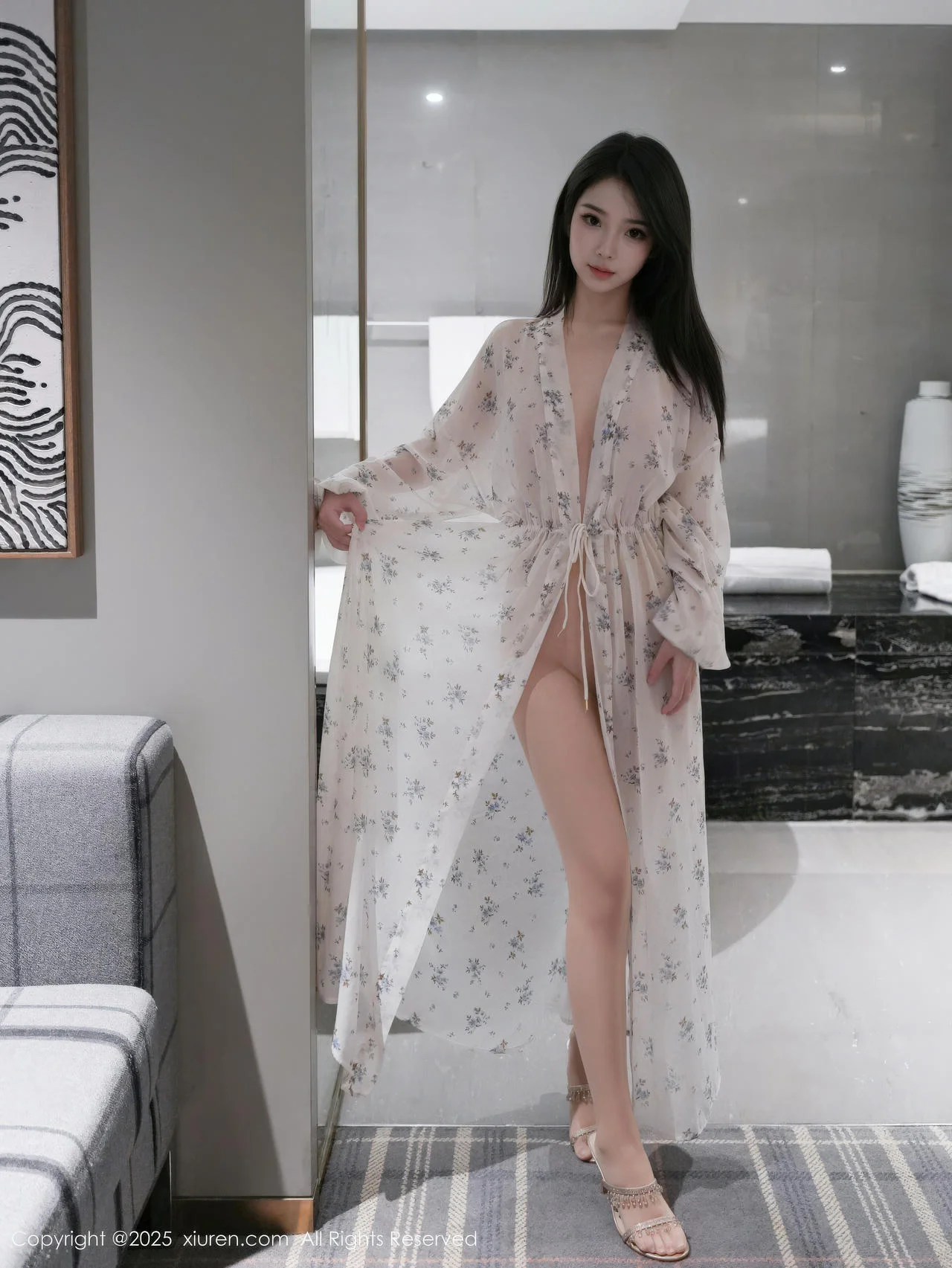 XiuRen 秀人 No.10988 烧烧小桃 蓝色连衣短裙 - 10