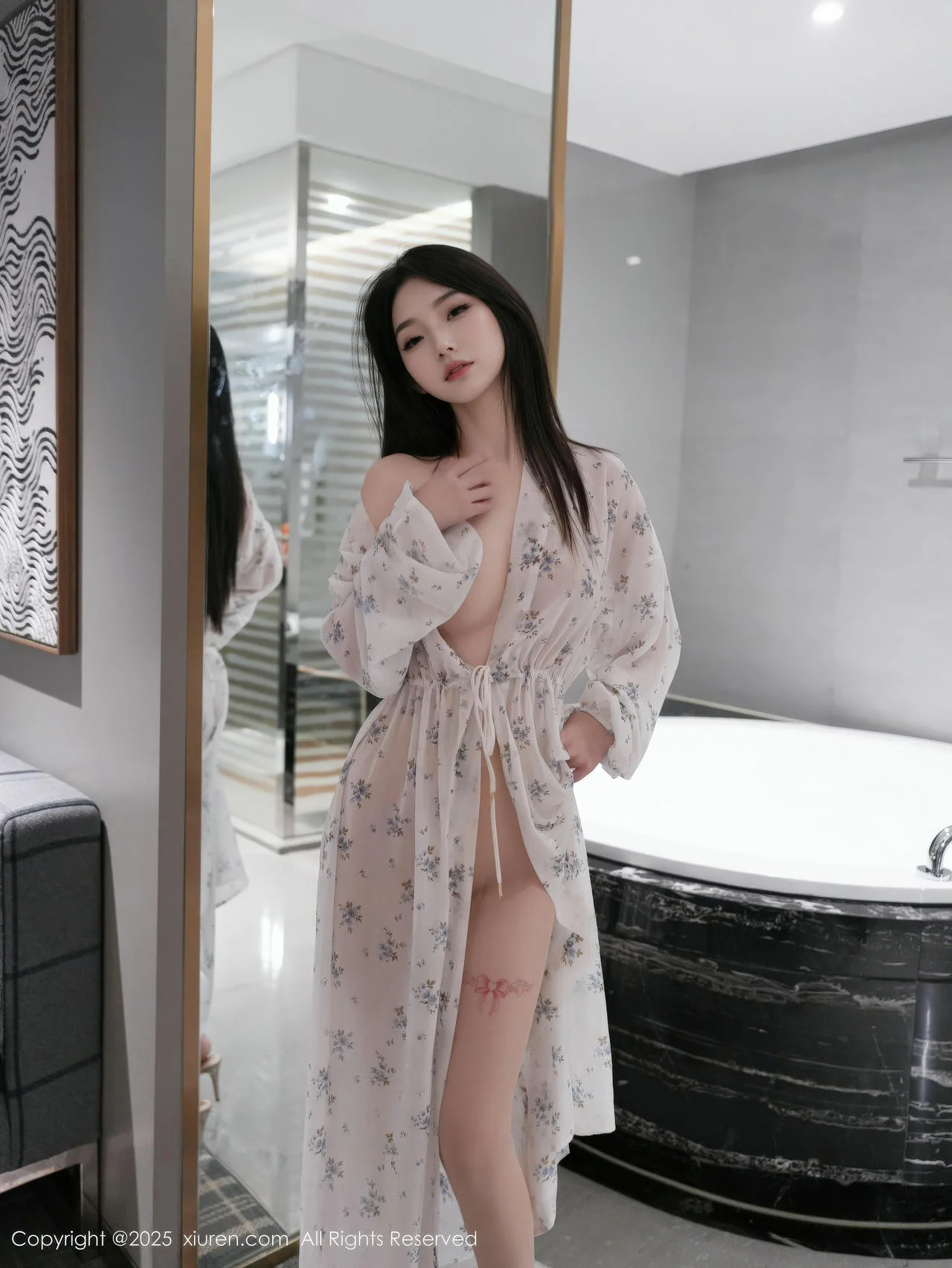 XiuRen 秀人 No.10988 烧烧小桃 蓝色连衣短裙 - 9