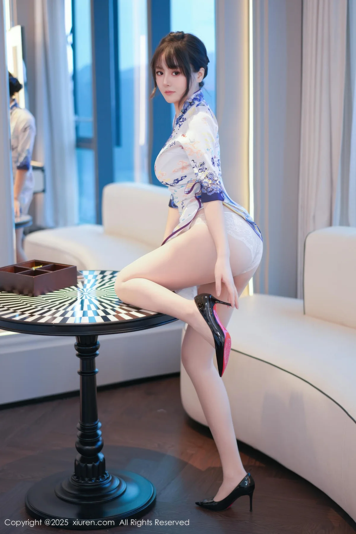 XiuRen 秀人 No.11001 沈南汐RuRu 浅色旗袍魅惑肉丝 - 8