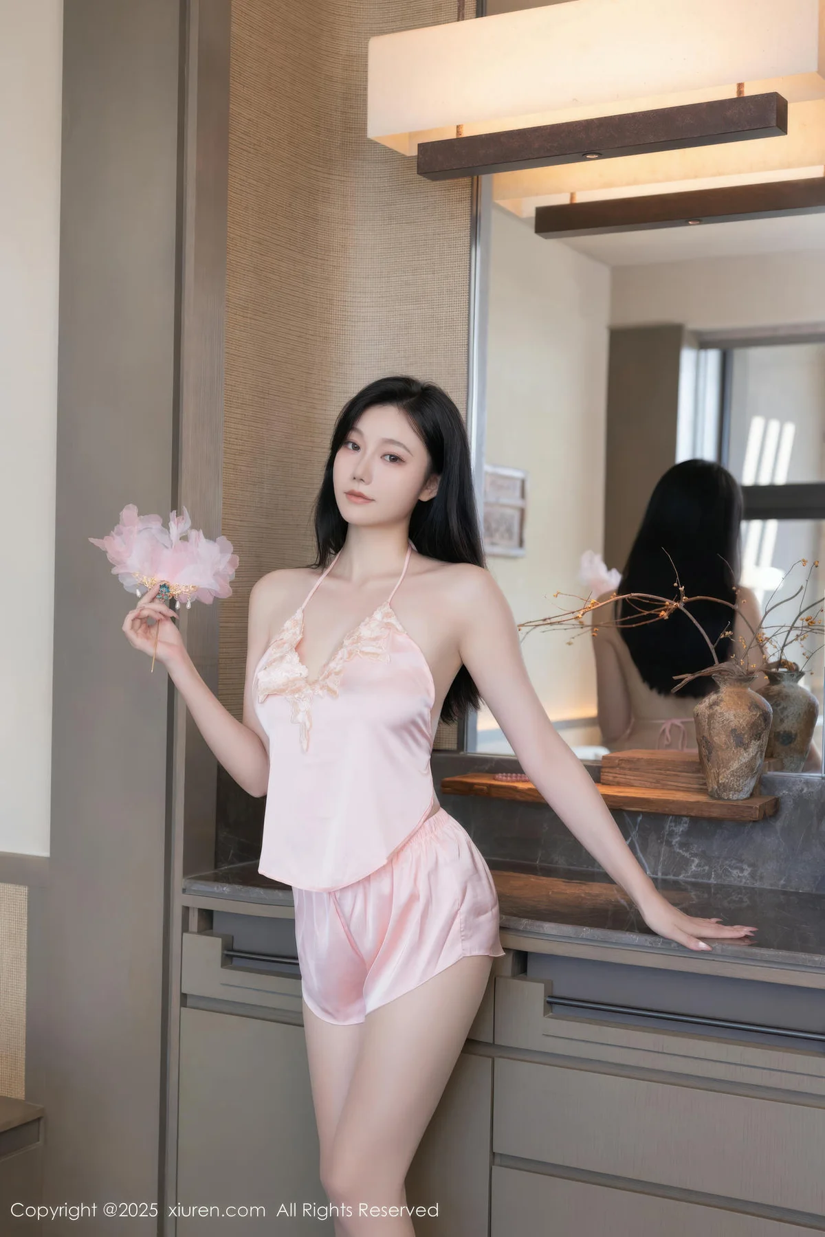 XiuRen 秀人 No.11002 安然anran 粉色肚兜诱人肉色丝袜 - 3