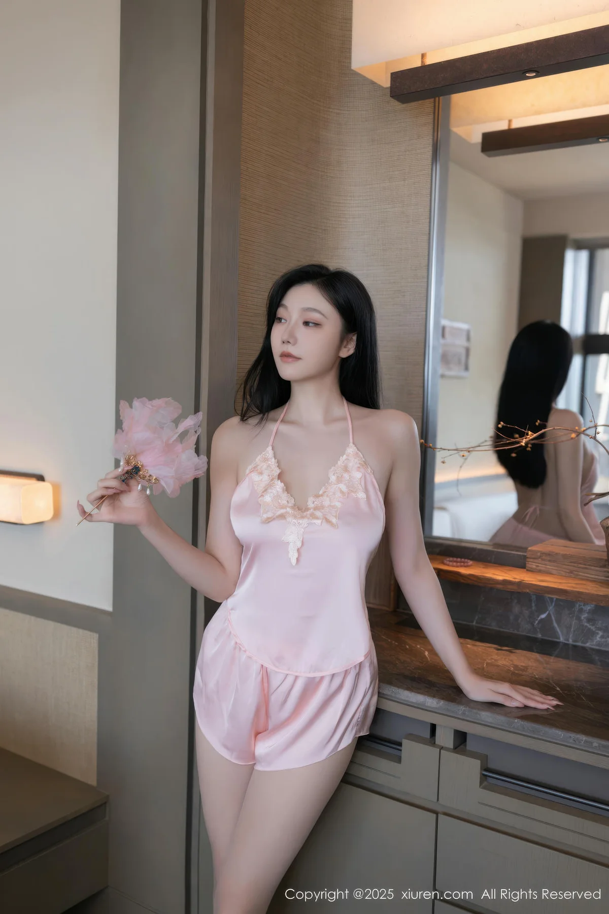 XiuRen 秀人 No.11002 安然anran 粉色肚兜诱人肉色丝袜 - 4