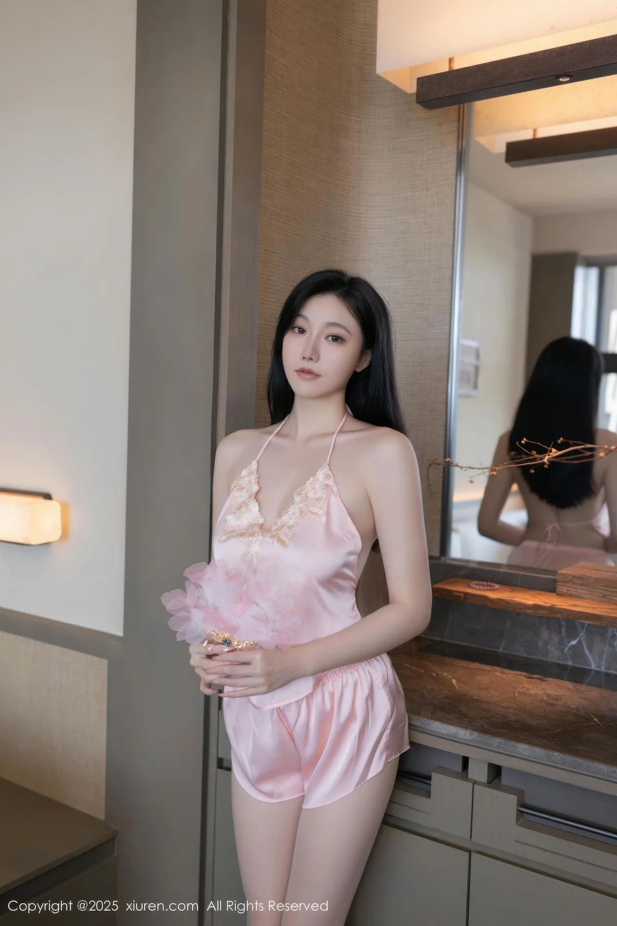 XiuRen 秀人 No.11002 安然anran 粉色肚兜诱人肉色丝袜 - 5