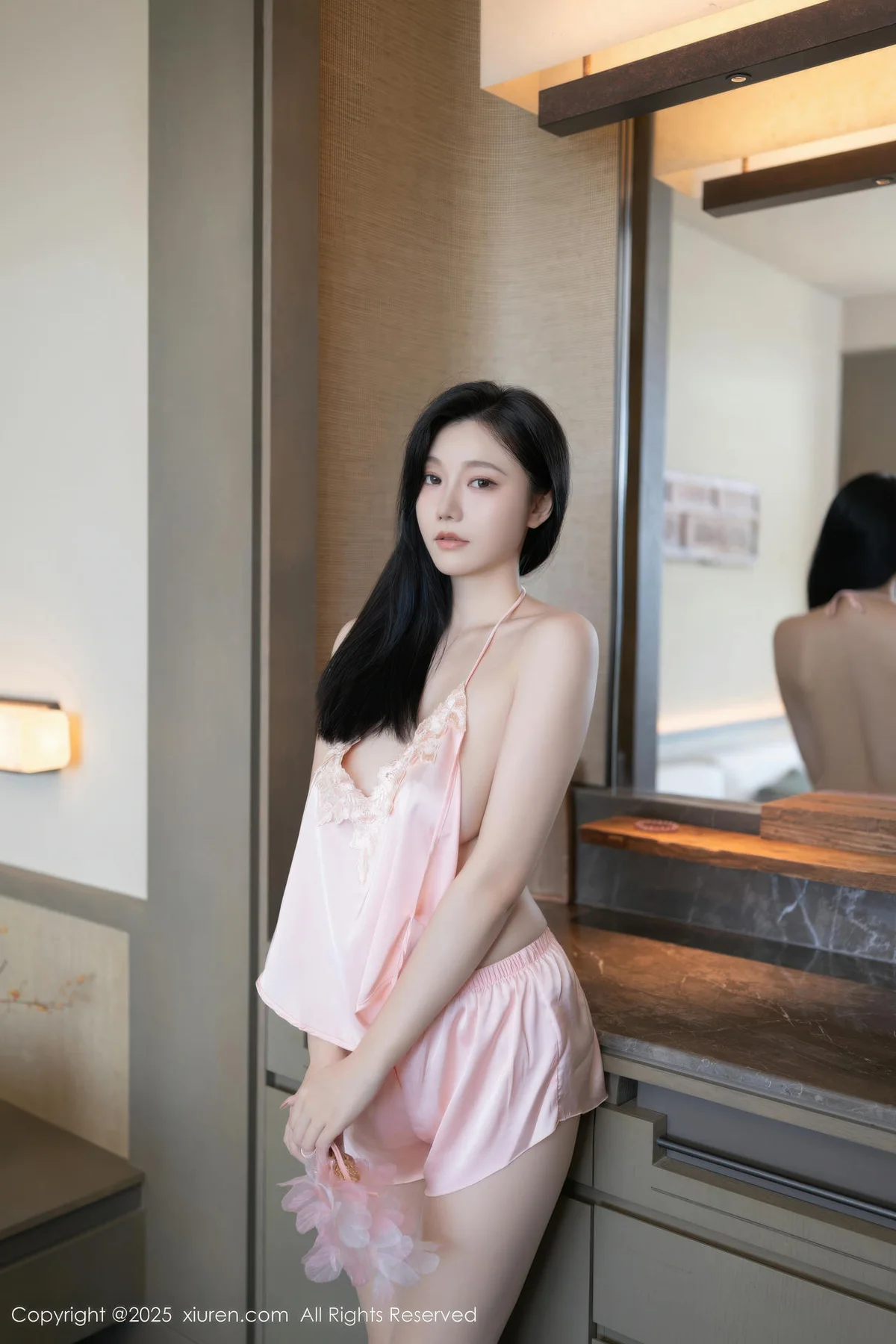 XiuRen 秀人 No.11002 安然anran 粉色肚兜诱人肉色丝袜 - 9