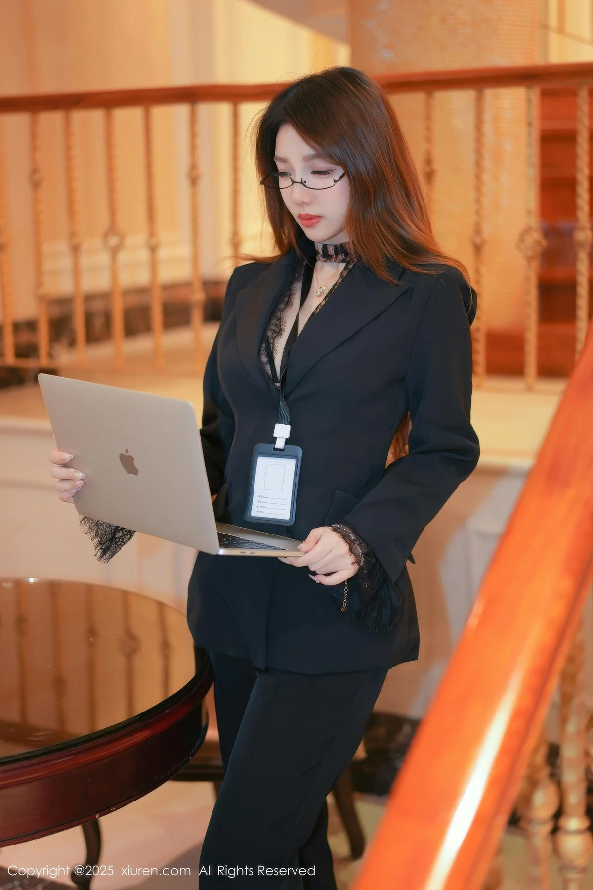 XiuRen 秀人 No.11007 Twins夭夭 豹纹内衣黑色西服 - 2