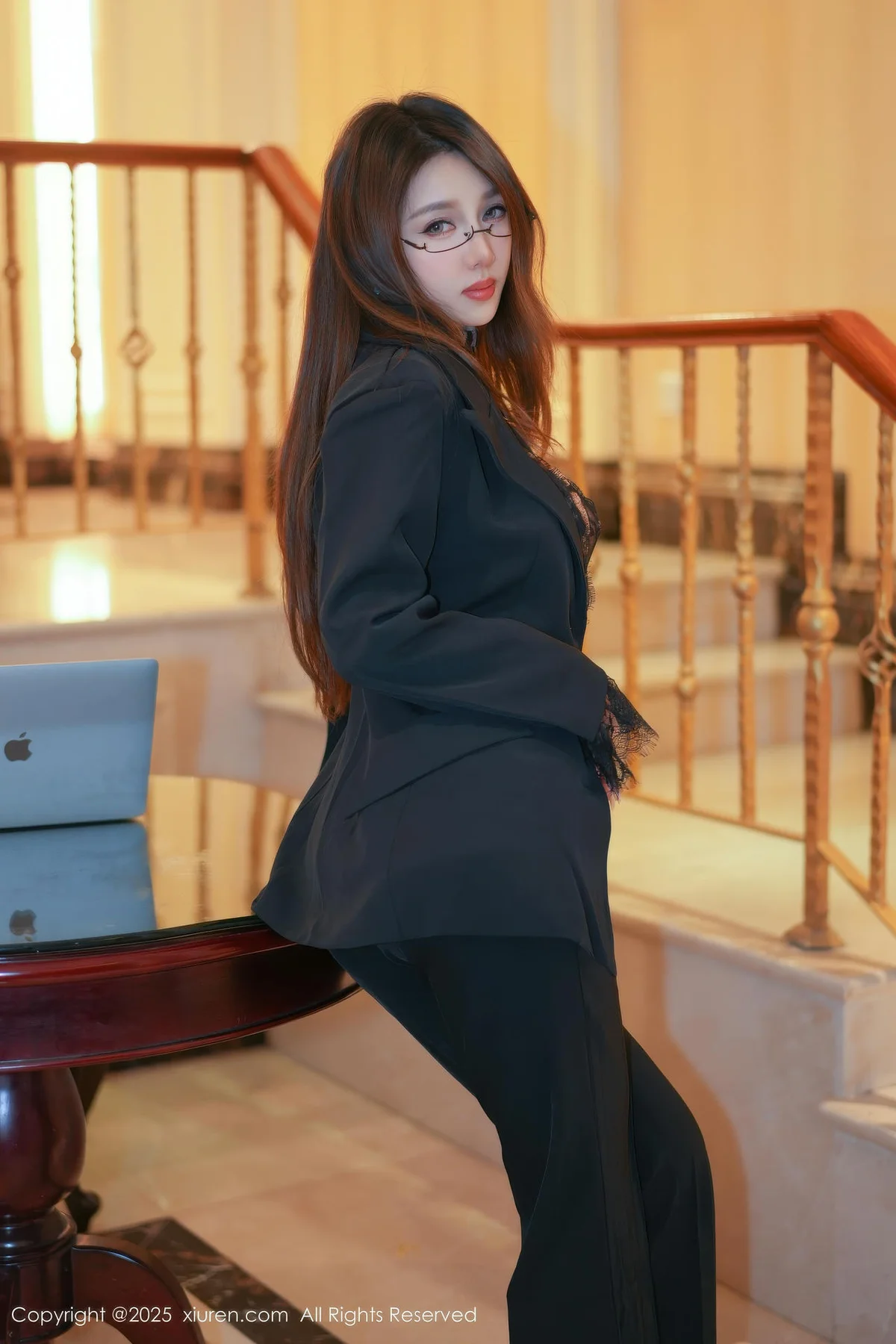 XiuRen 秀人 No.11007 Twins夭夭 豹纹内衣黑色西服 - 7