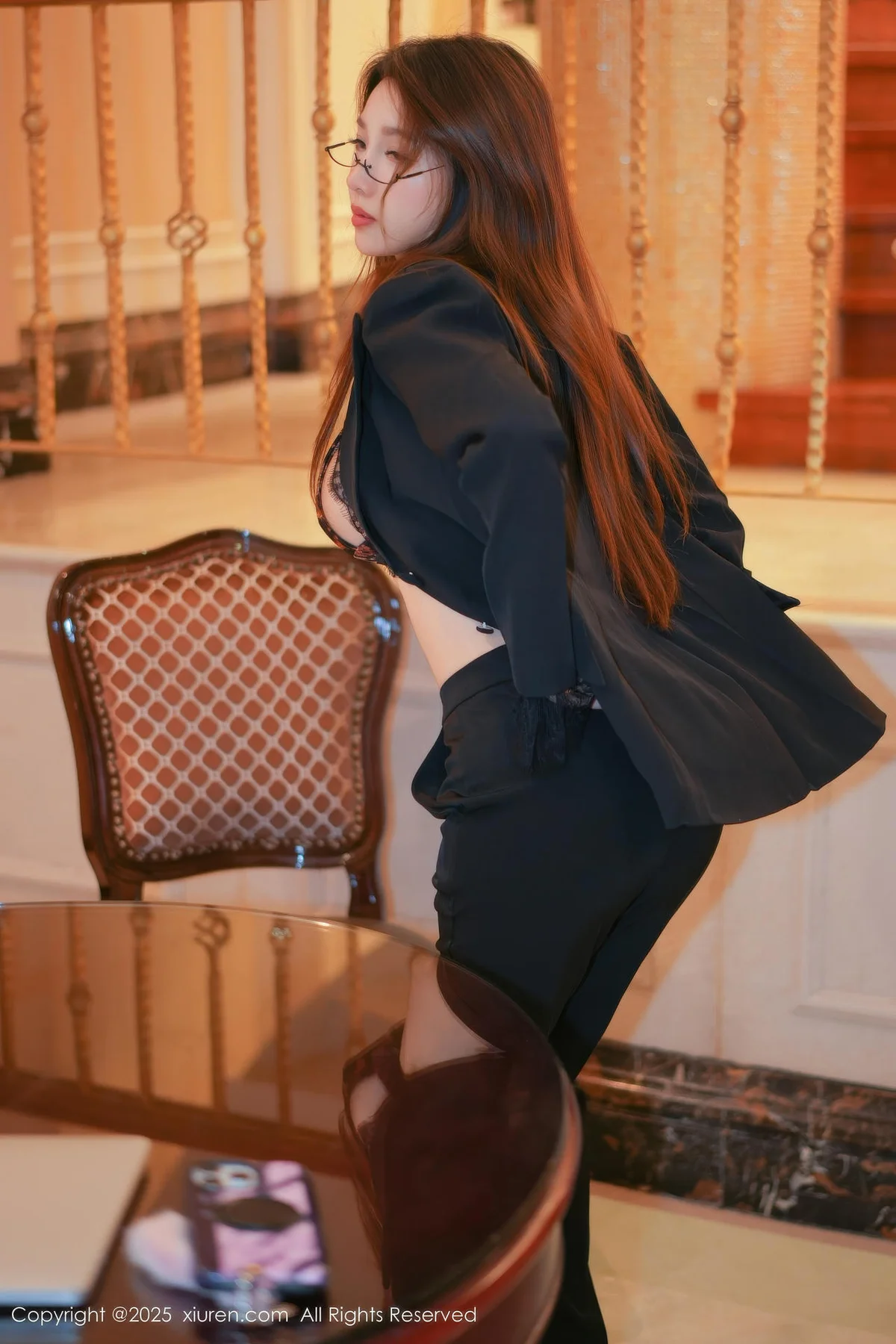 XiuRen 秀人 No.11007 Twins夭夭 豹纹内衣黑色西服 - 5