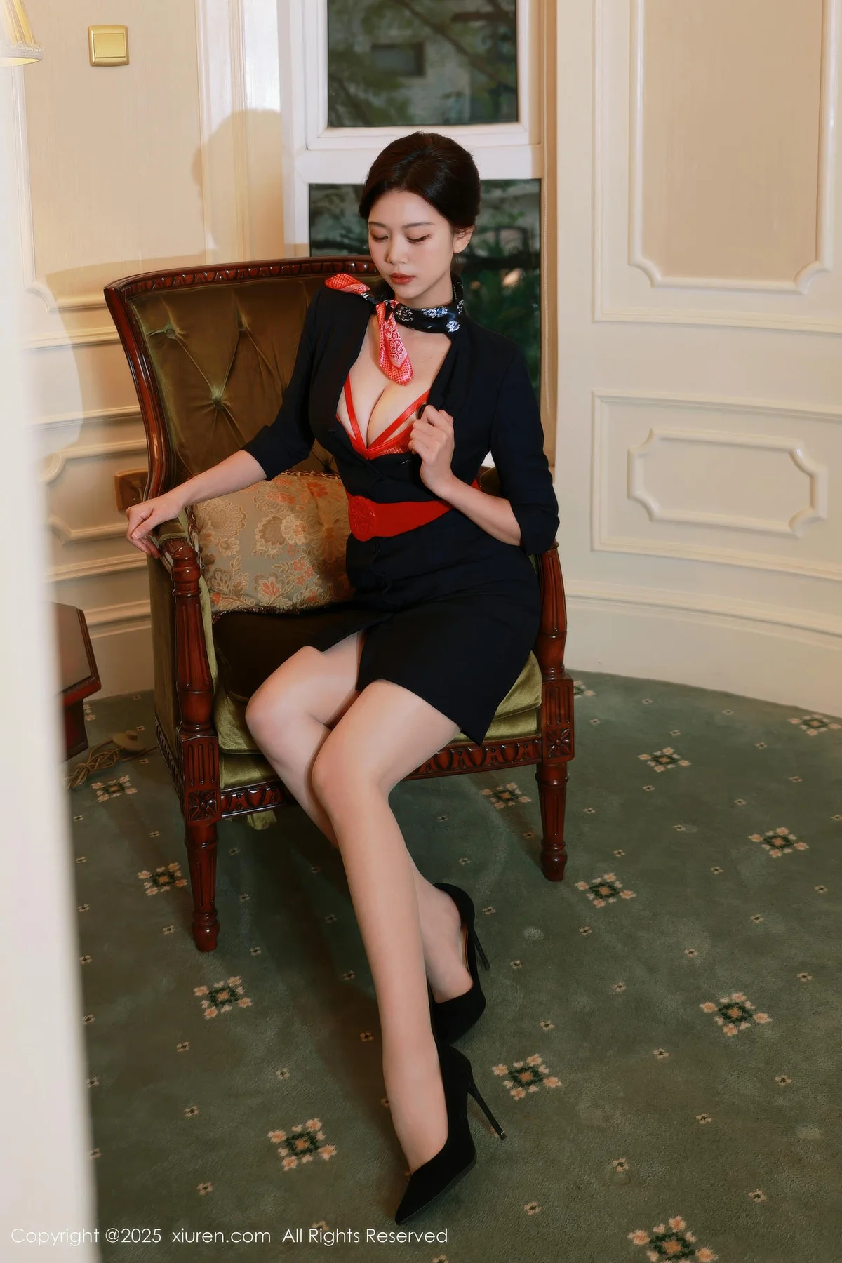 XiuRen 秀人 No.11009 玫瑰我爱你 性感空姐制服诱惑 - 6