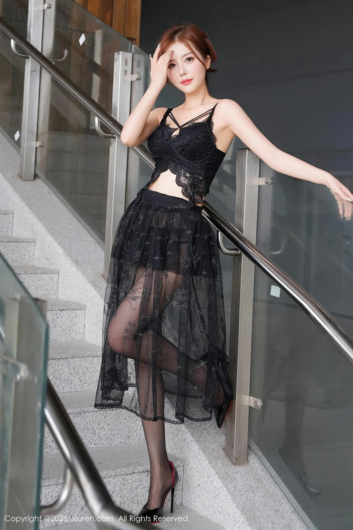 XiuRen 秀人 No.11016 白芷yy 黑色情趣内衣 - 1