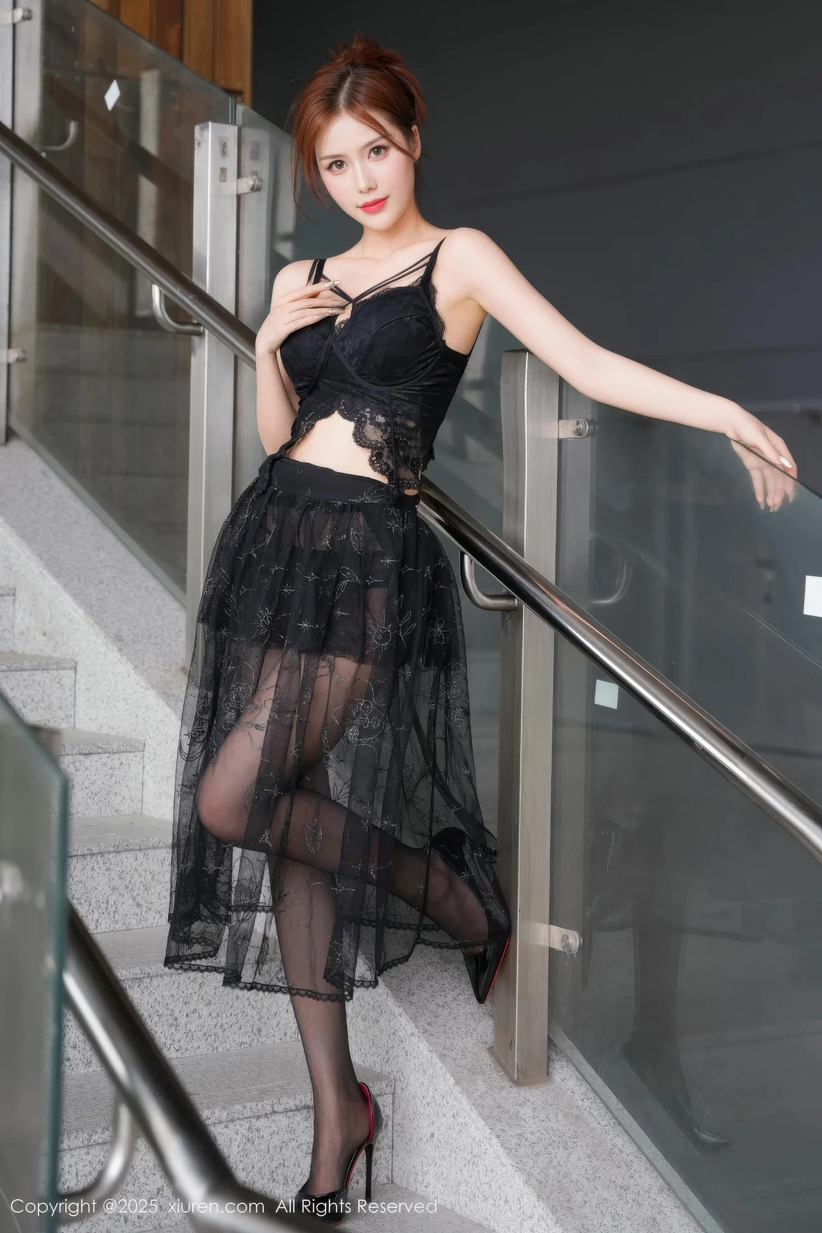 XiuRen 秀人 No.11016 白芷yy 黑色情趣内衣 - 2