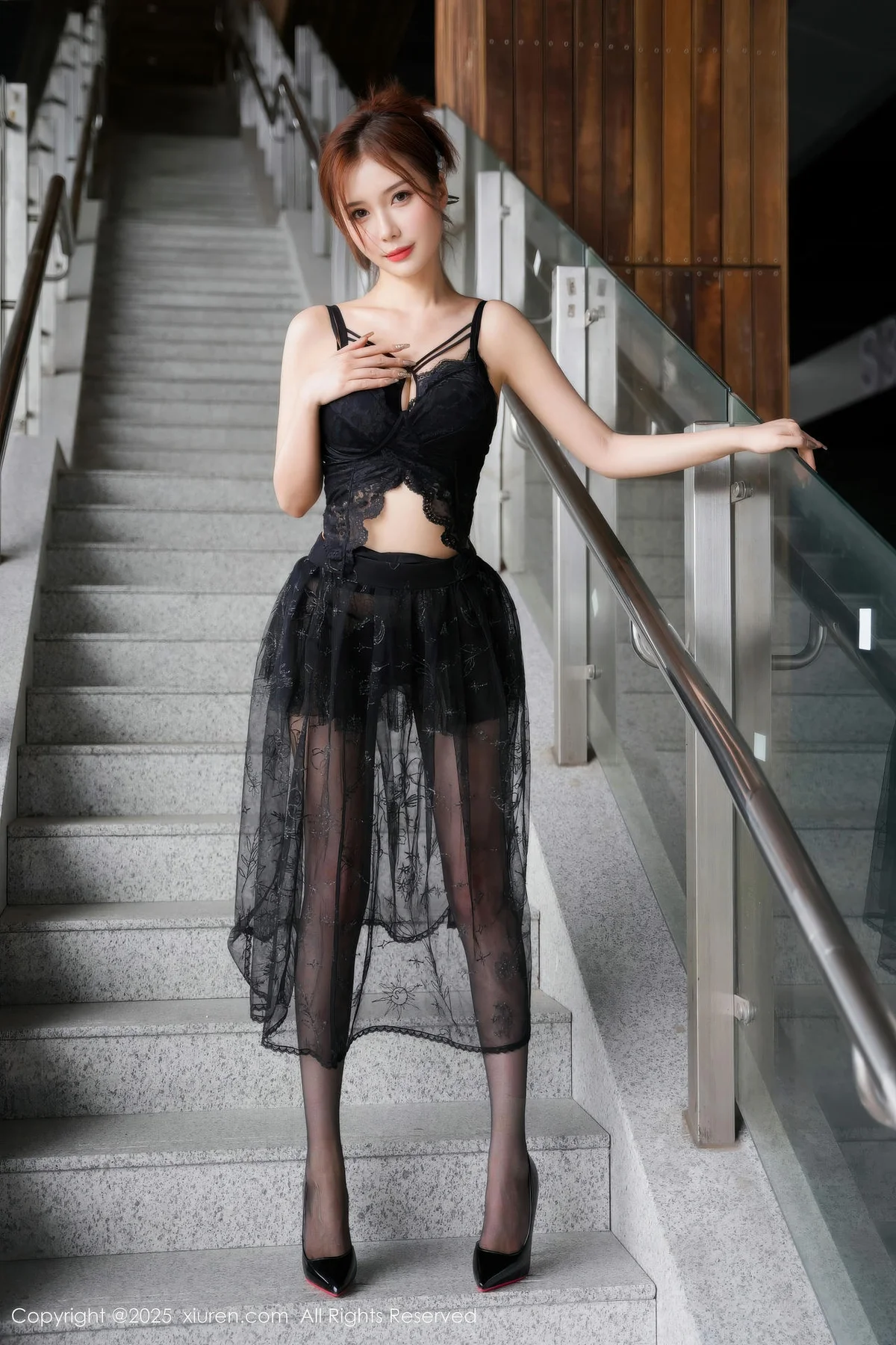 XiuRen 秀人 No.11016 白芷yy 黑色情趣内衣 - 5